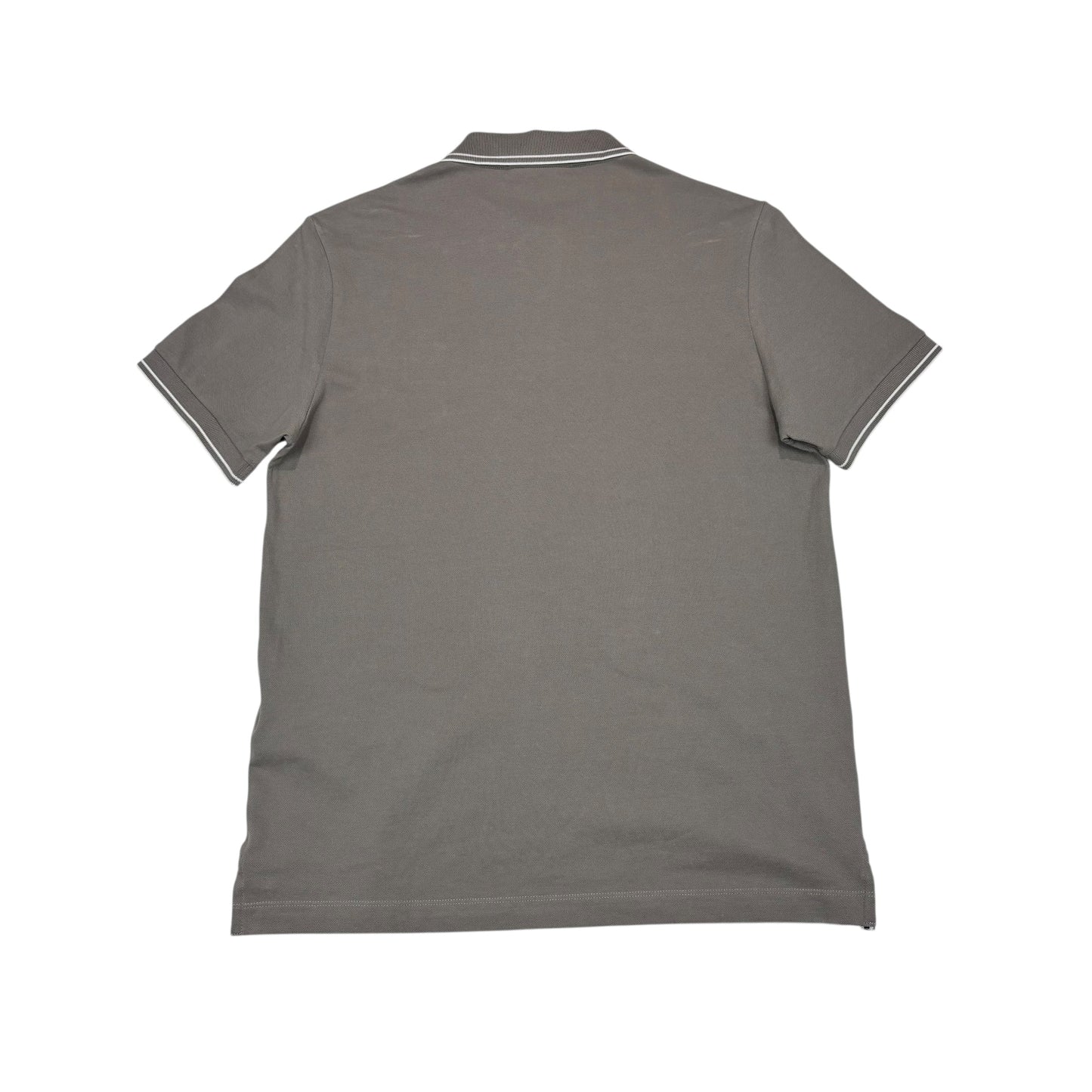 Stone Island Taupe Brown with White Stripes Patch Logo Polo Shirt