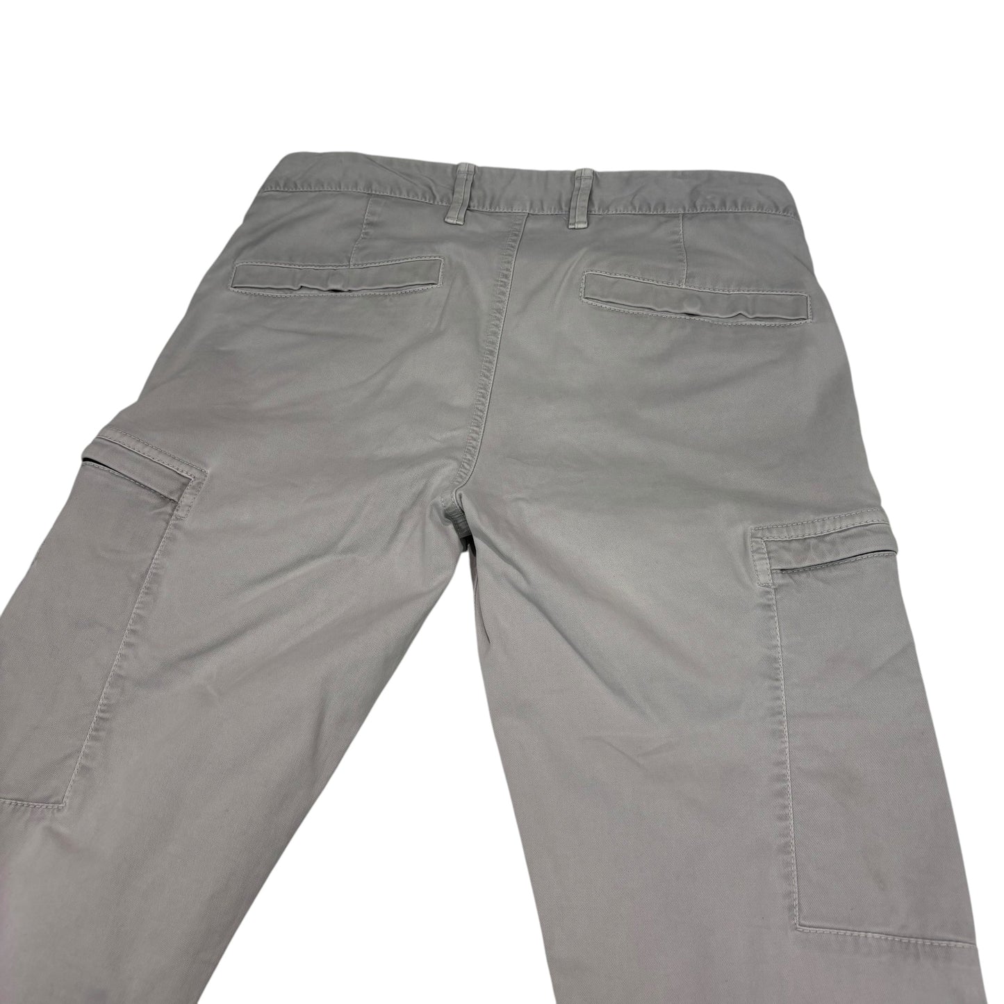 Stone Island Light Grey Compass-Patch Cotton Cargo Trousers