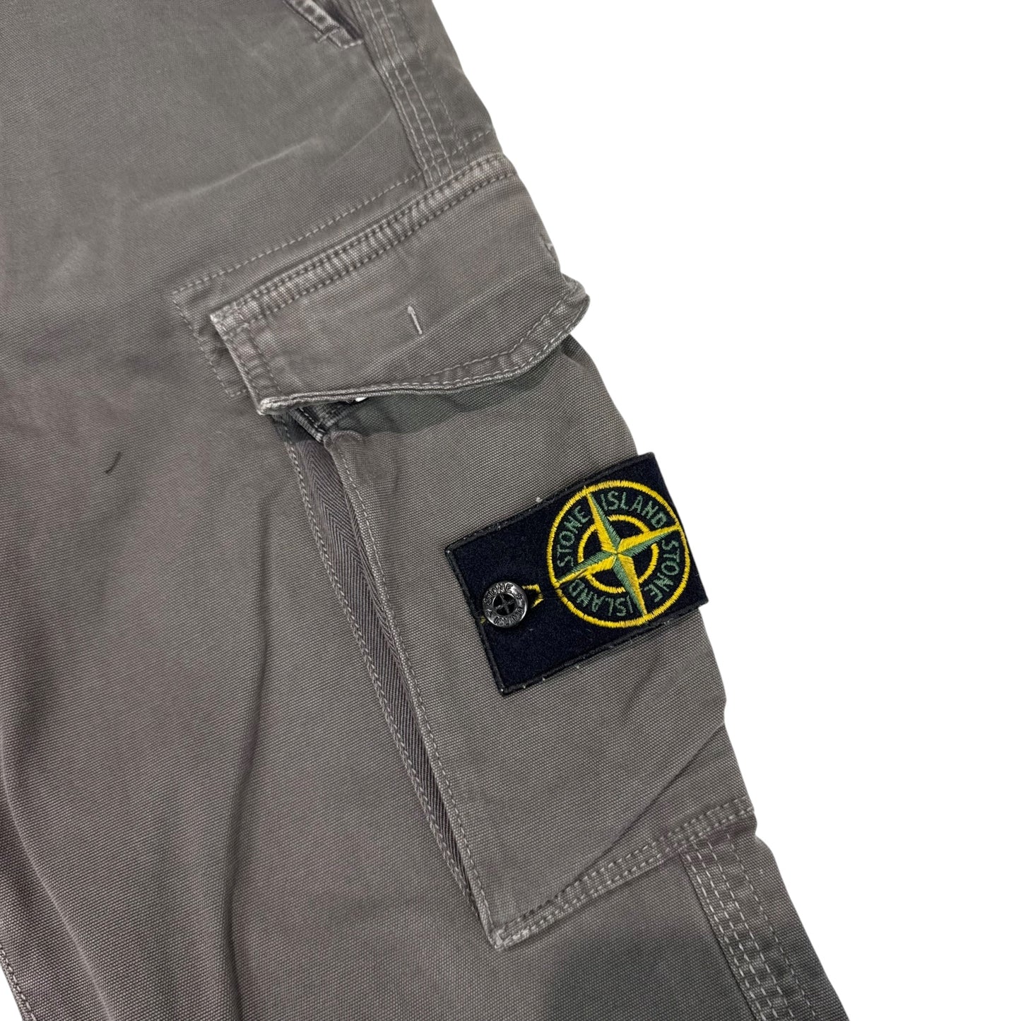 Stone Island Dark Green Brushed Cotton Cargo Trousers