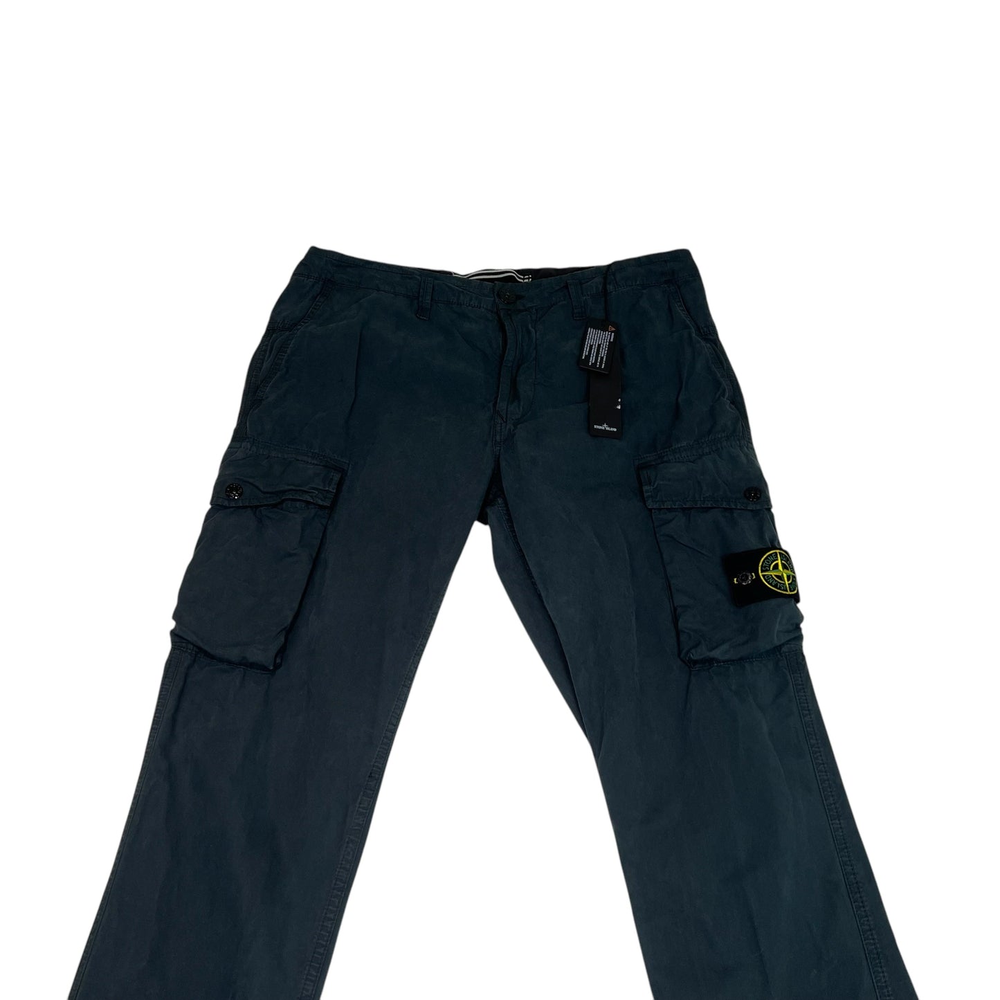 Stone Island Grey Brushed Cotton Cargo Trousers