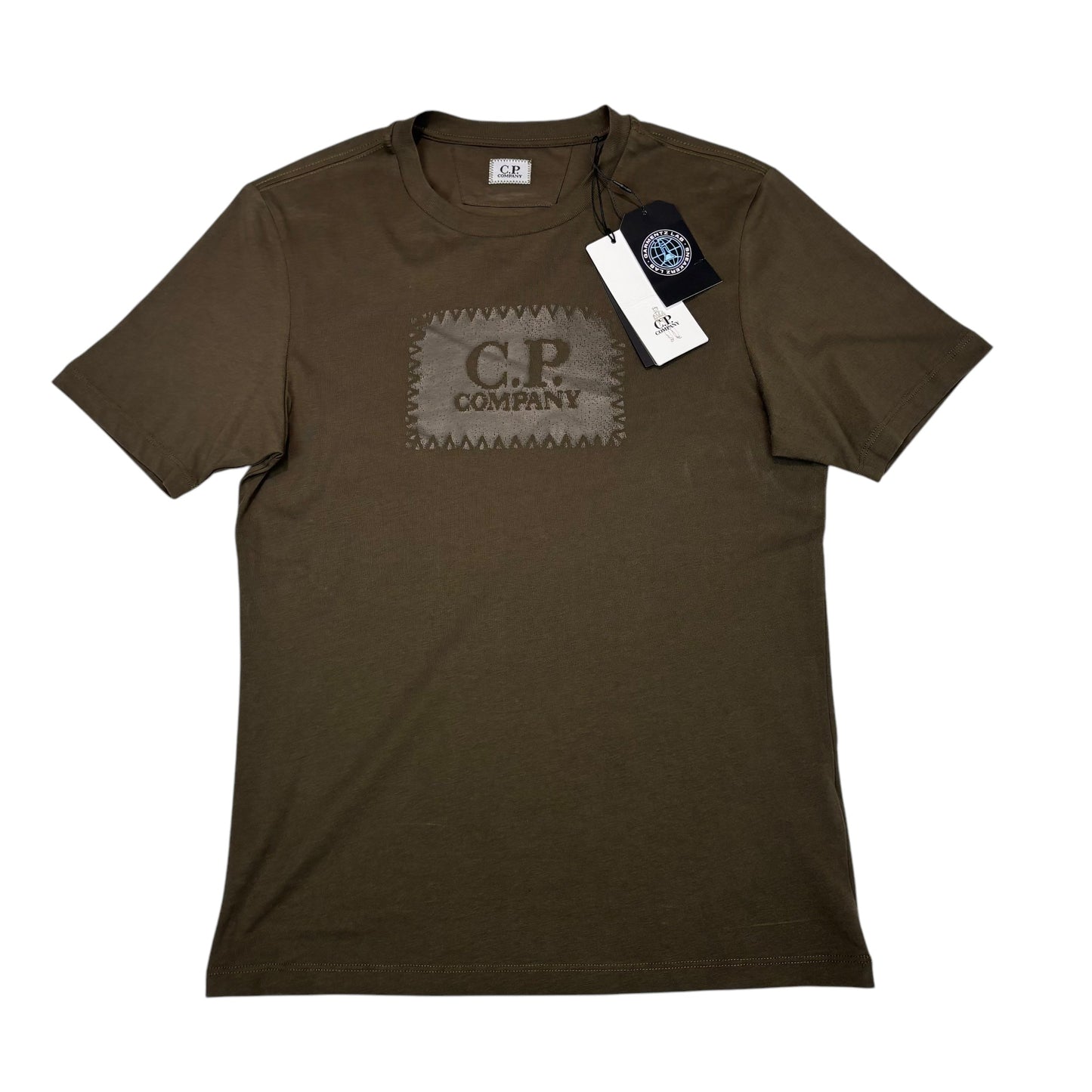 CP Company Duck Green Box Print Spell Out TShirt