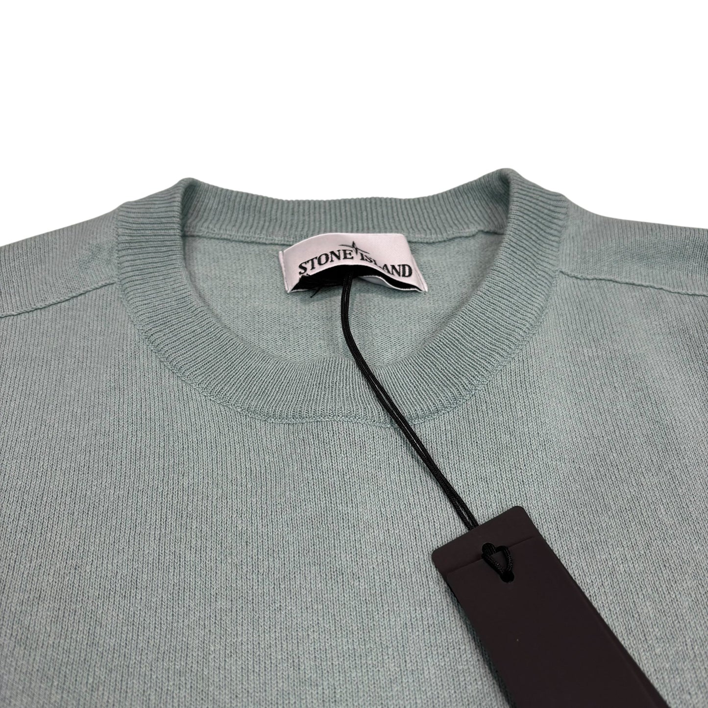 Stone Island Grey Lightweight Cotton Compass Patch Crewneck Jumper
