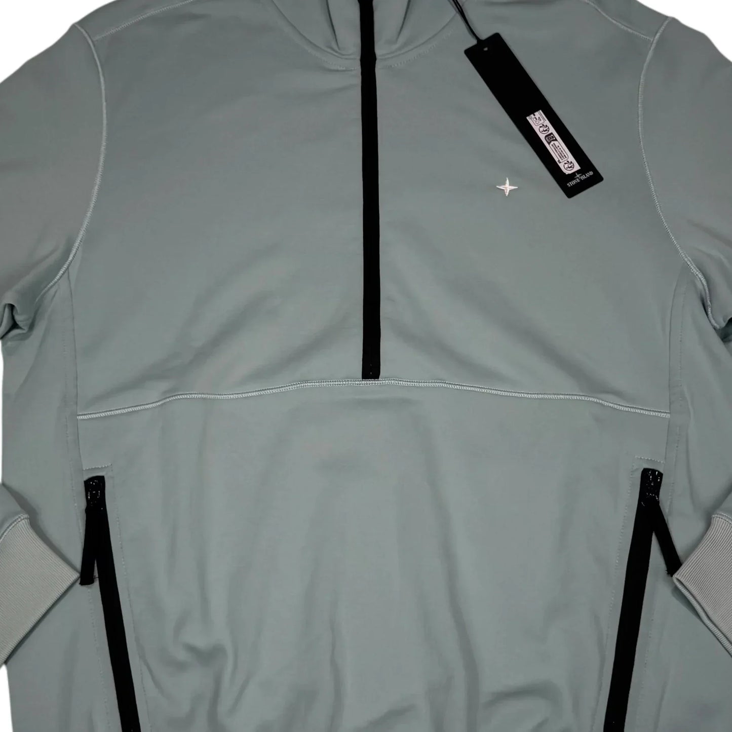 Stone Island Grey Marina Logo Half Zip Jacket