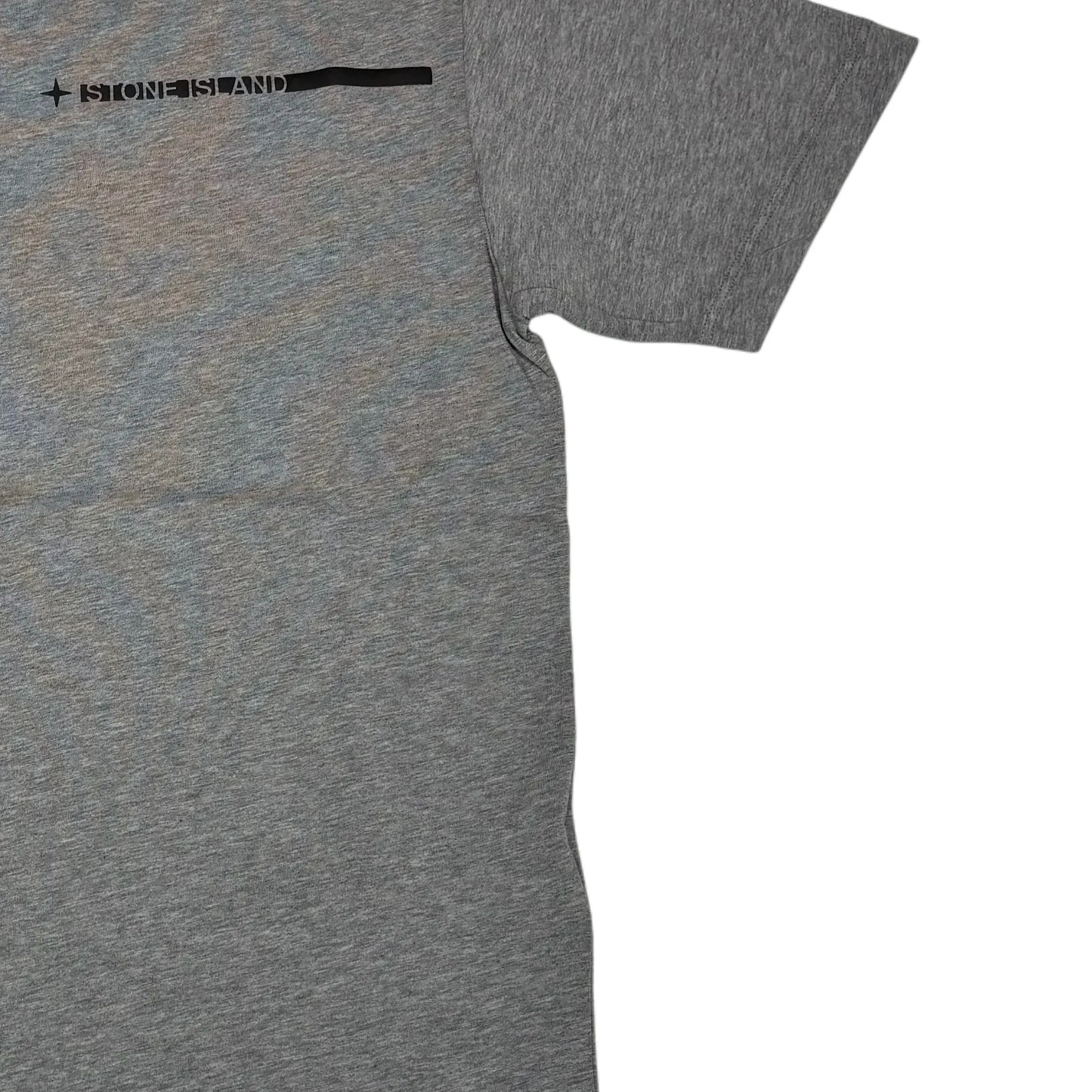Stone Island Grey Raised Logo Spell Out Short Sleeve Tshirt