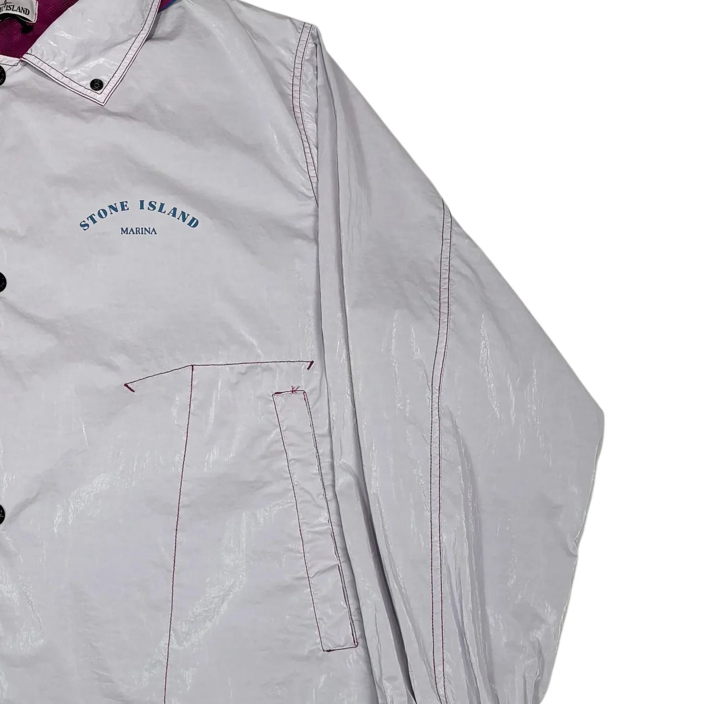 Stone Island Rip Stop Prismatico Marina Logo Spell Out Jacket