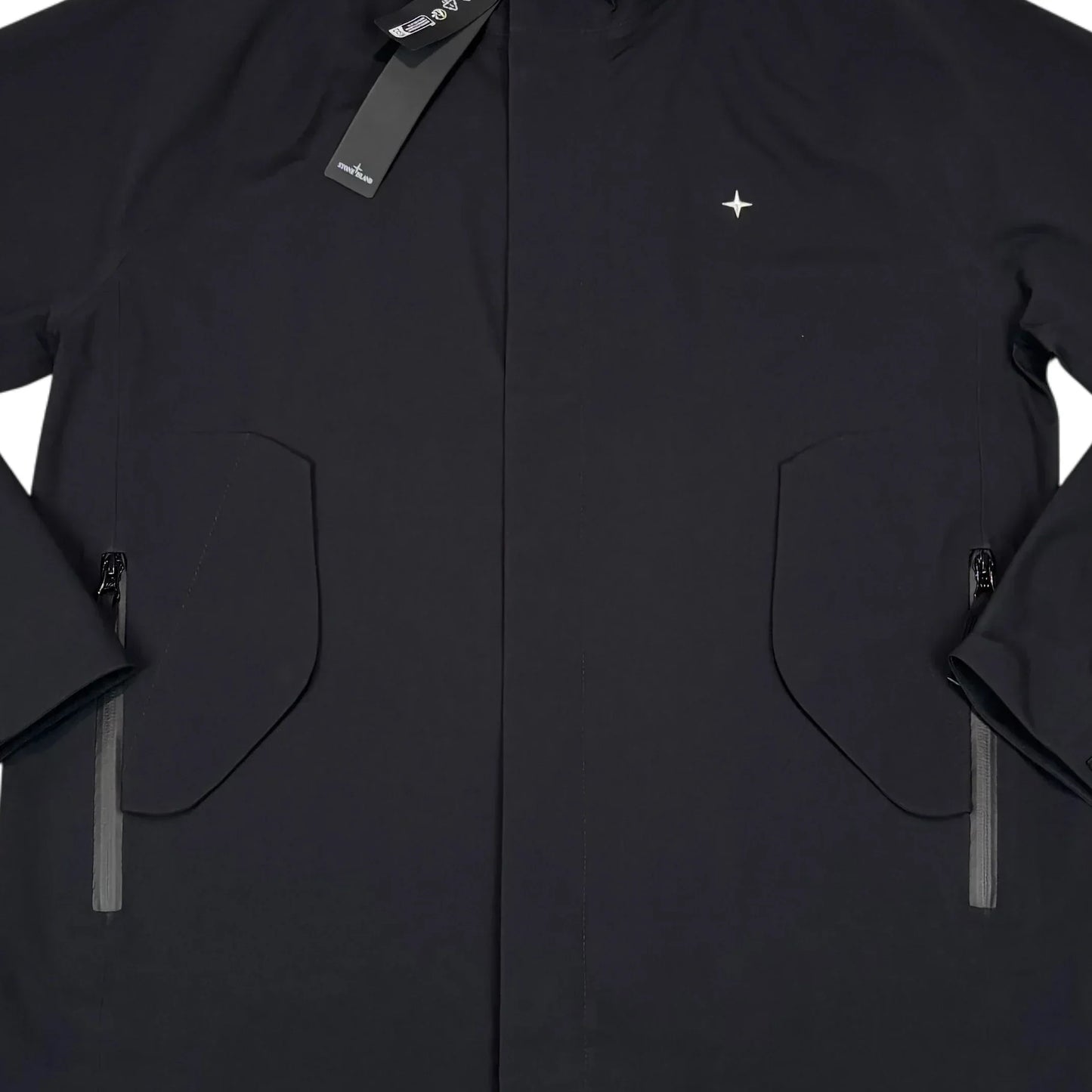 Stone Island Black Marina Logo Waterproof Jacket