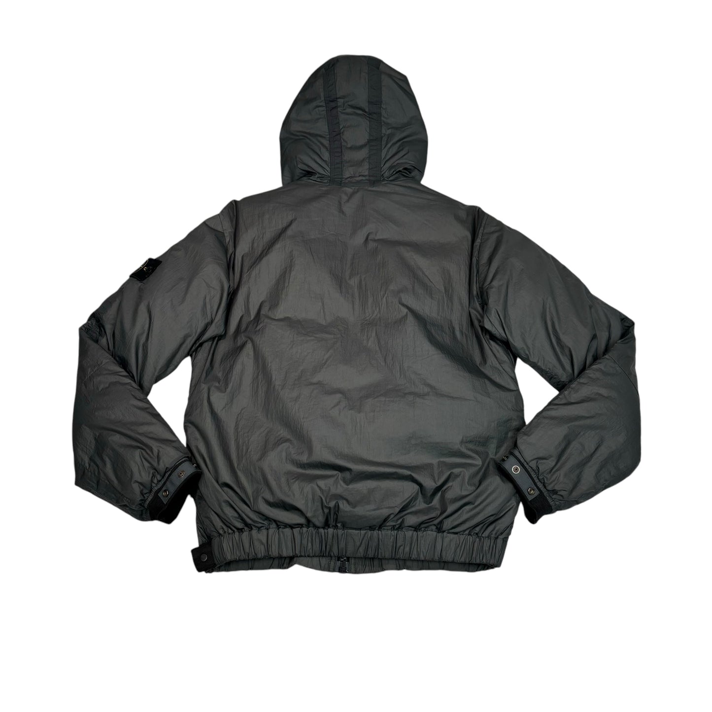 Stone Island Green Down Compass-Patch Puffer Coat