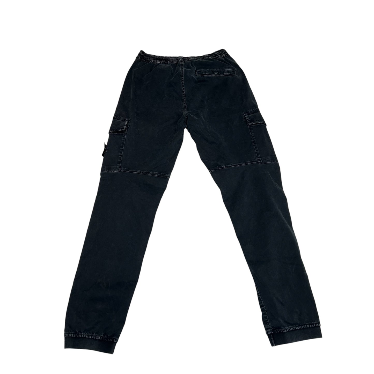 Stone Island Navy Blue Brushed Cotton Cargo Trousers