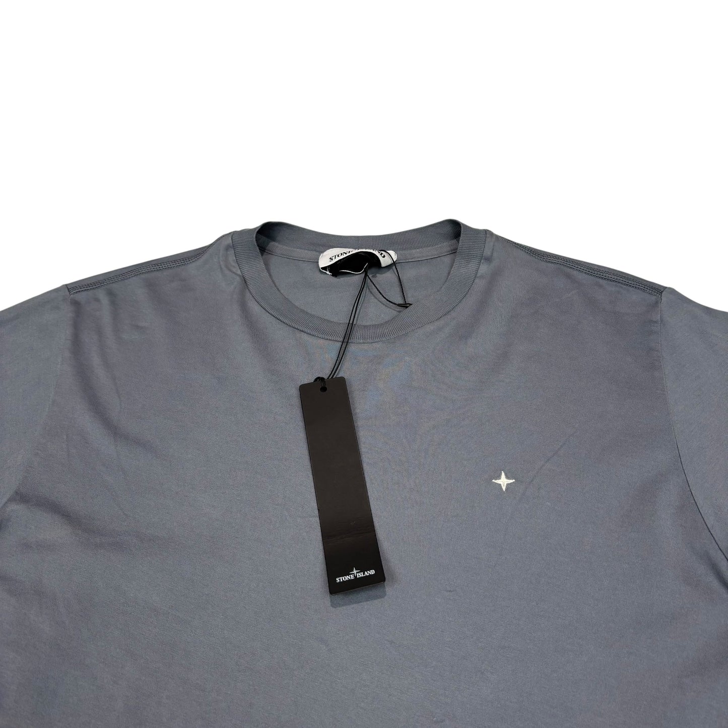 Stone Island Blue Marina Embroidered Logo Tshirt