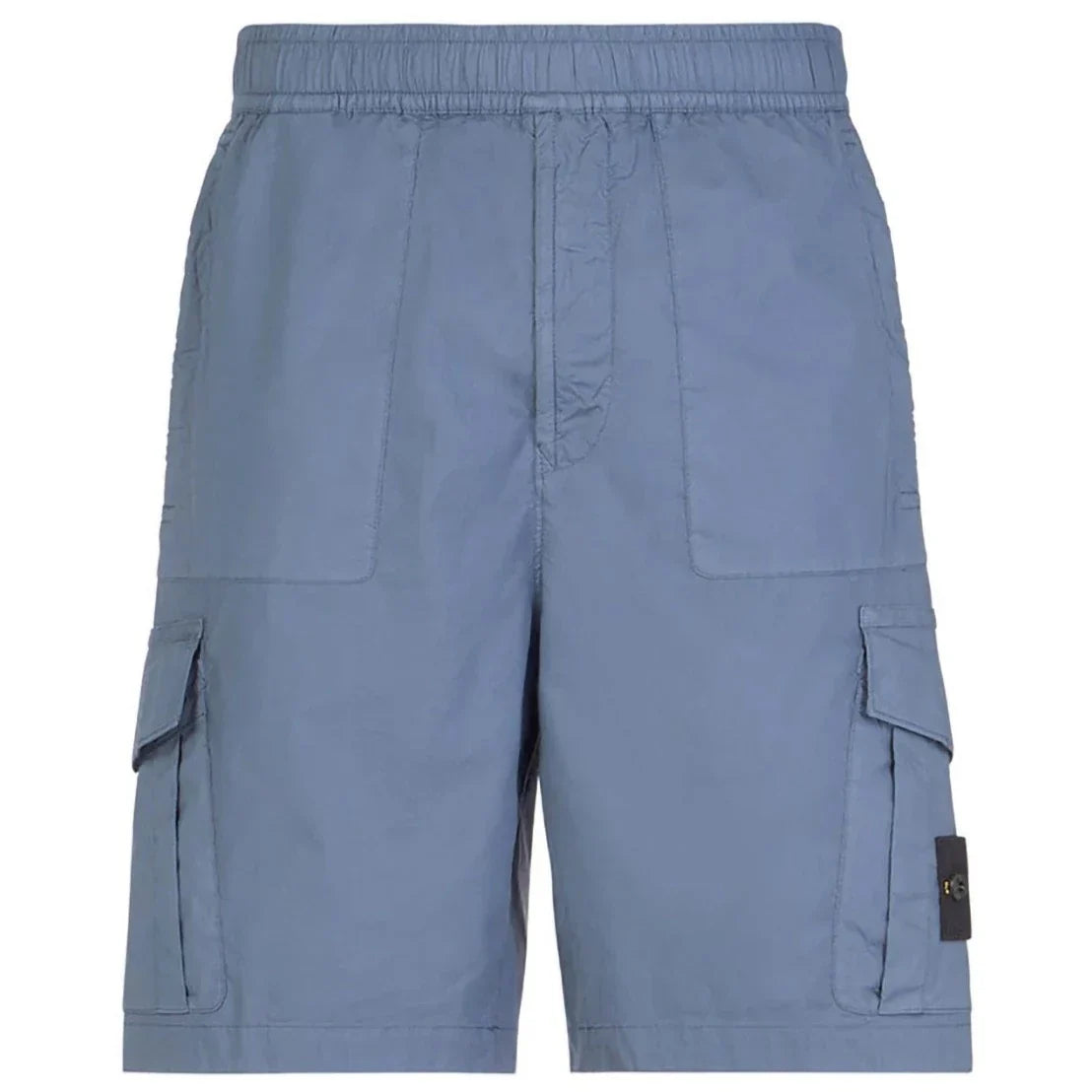 Stone Island Blue Cotton Stretch Cargo Shorts