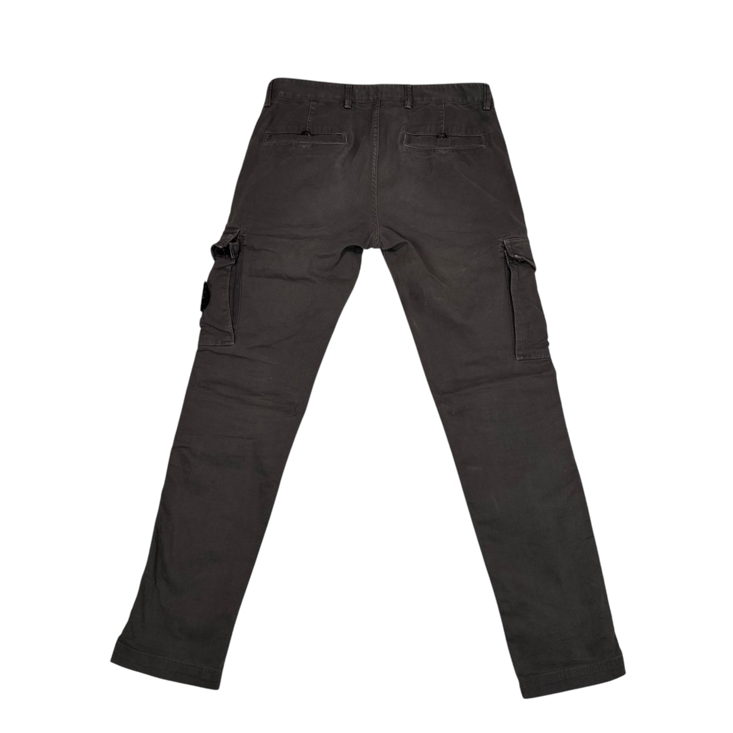 Stone Island Dark Green Brushed Cotton Cargo Trousers