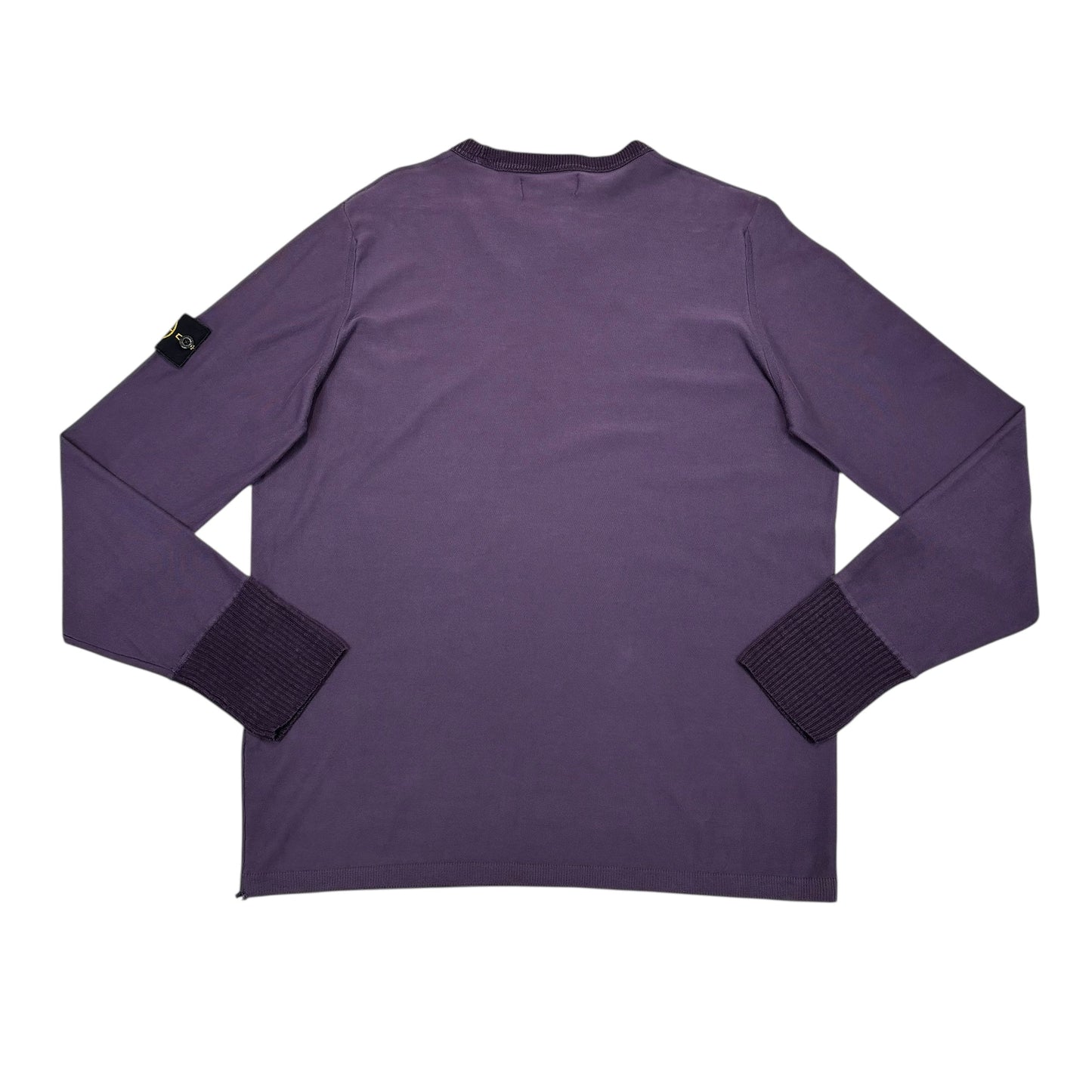 Stone Island Blue Lightweight Compass-Patch Cotton Crewneck Jumper