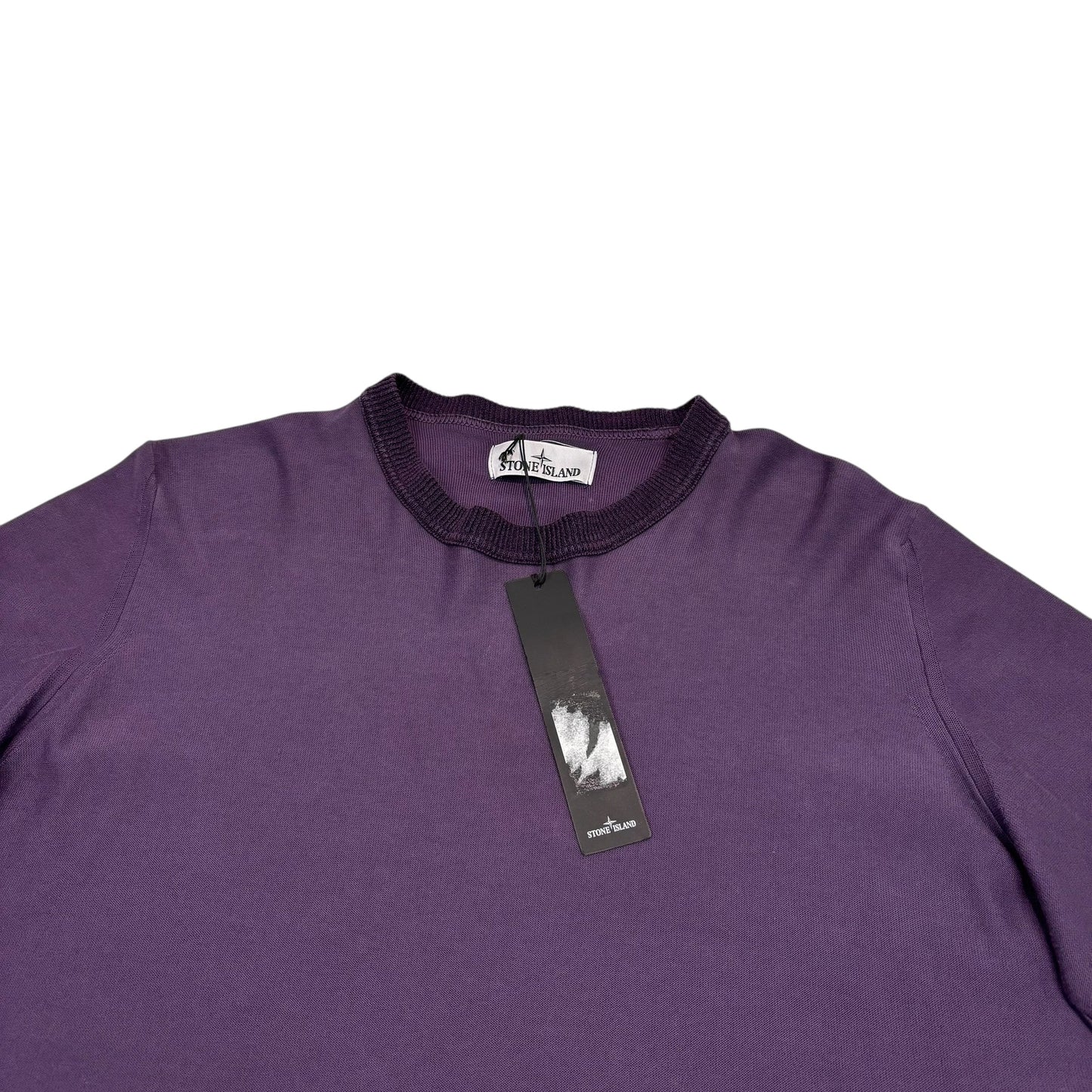 Stone Island Blue Lightweight Compass-Patch Cotton Crewneck Jumper