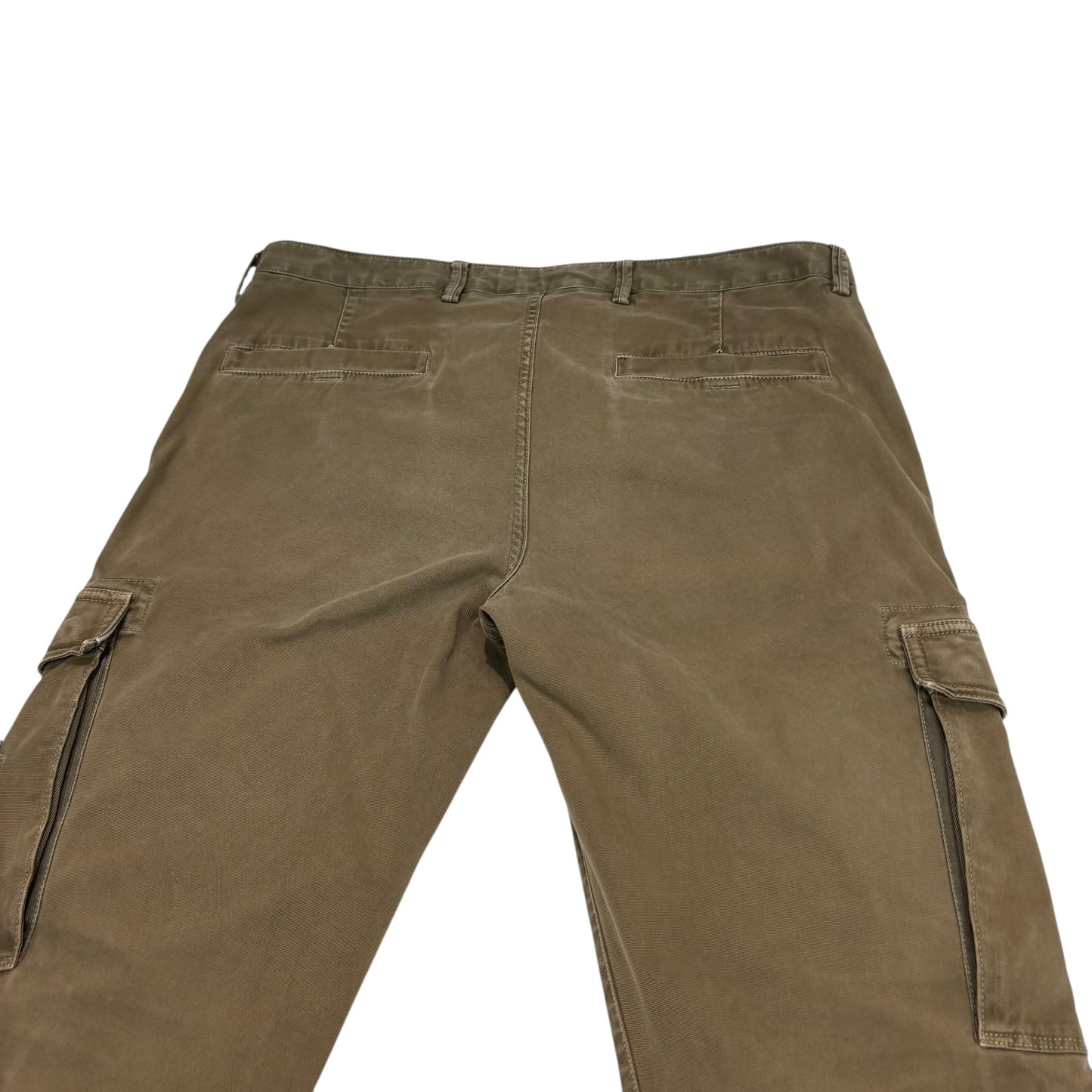 Stone Island Khaki Green Brushed Cotton Cargos