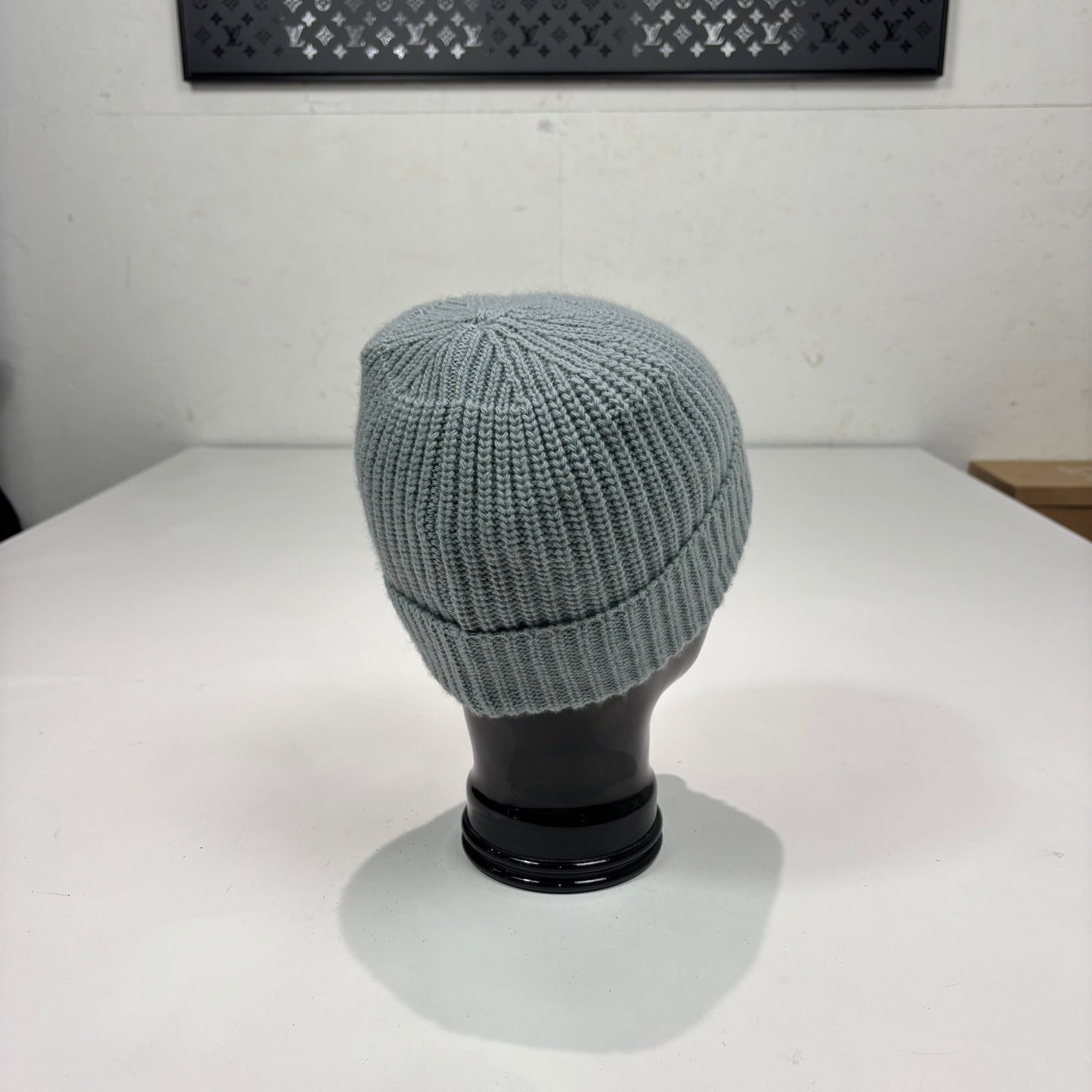 Stone Island Grey Patch Logo Cotton Beanie