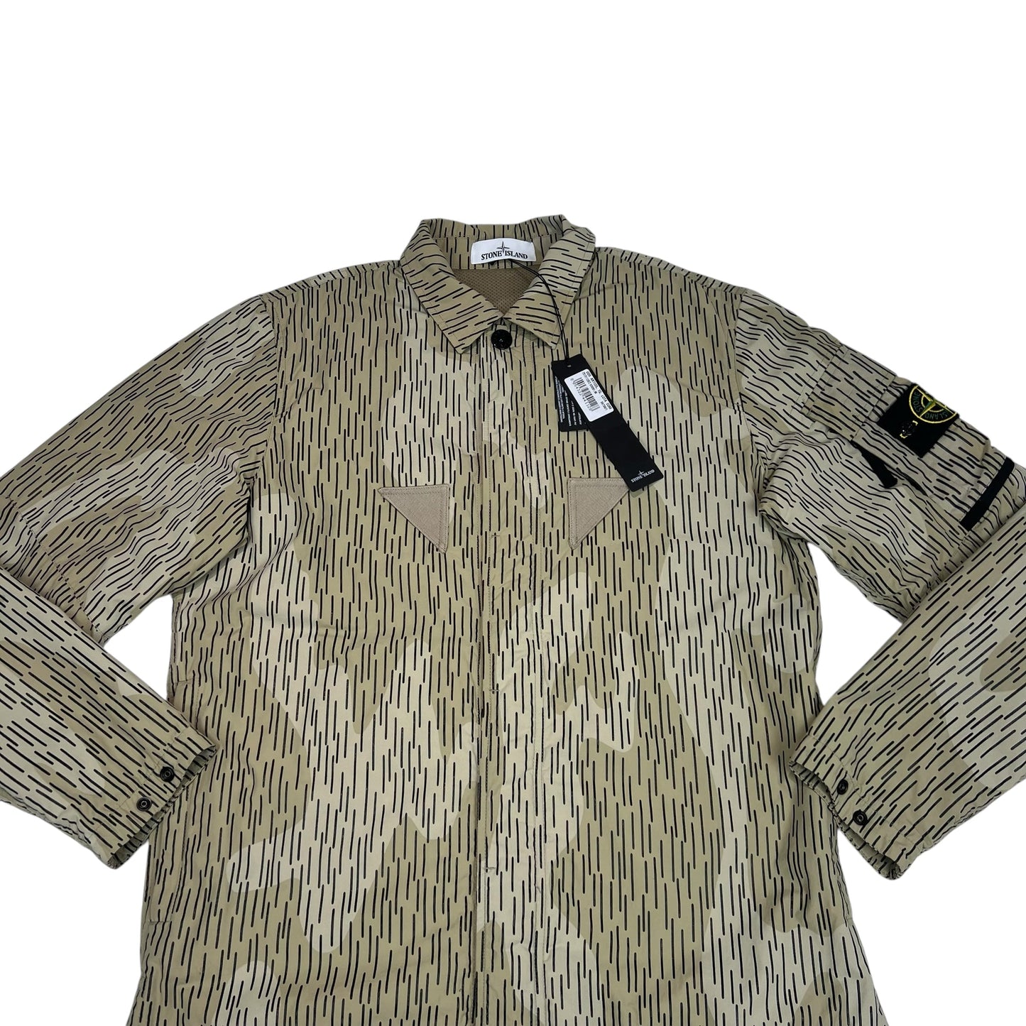 Stone Island Tan Rain Camo Compass-Patch Jacket