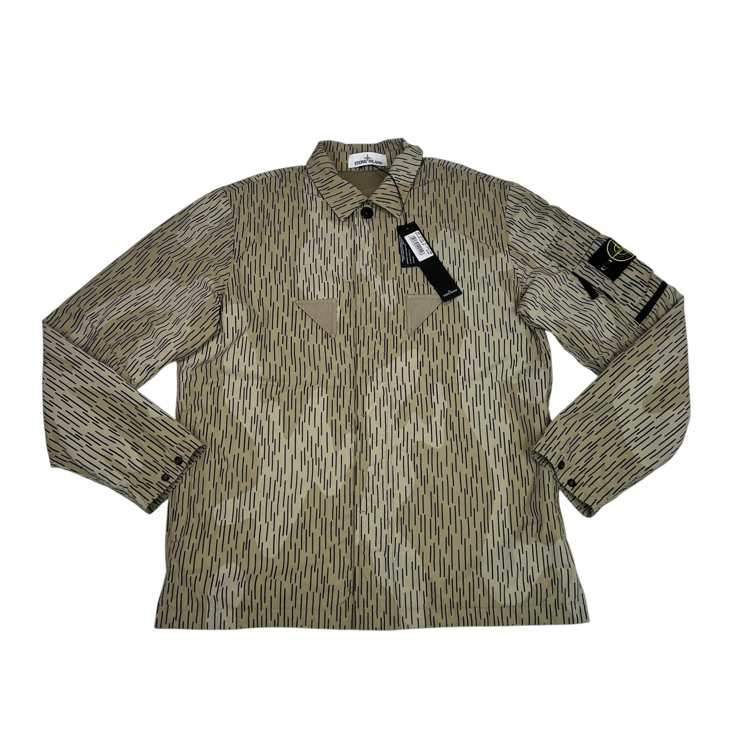 Stone Island Tan Rain Camo Compass-Patch Jacket