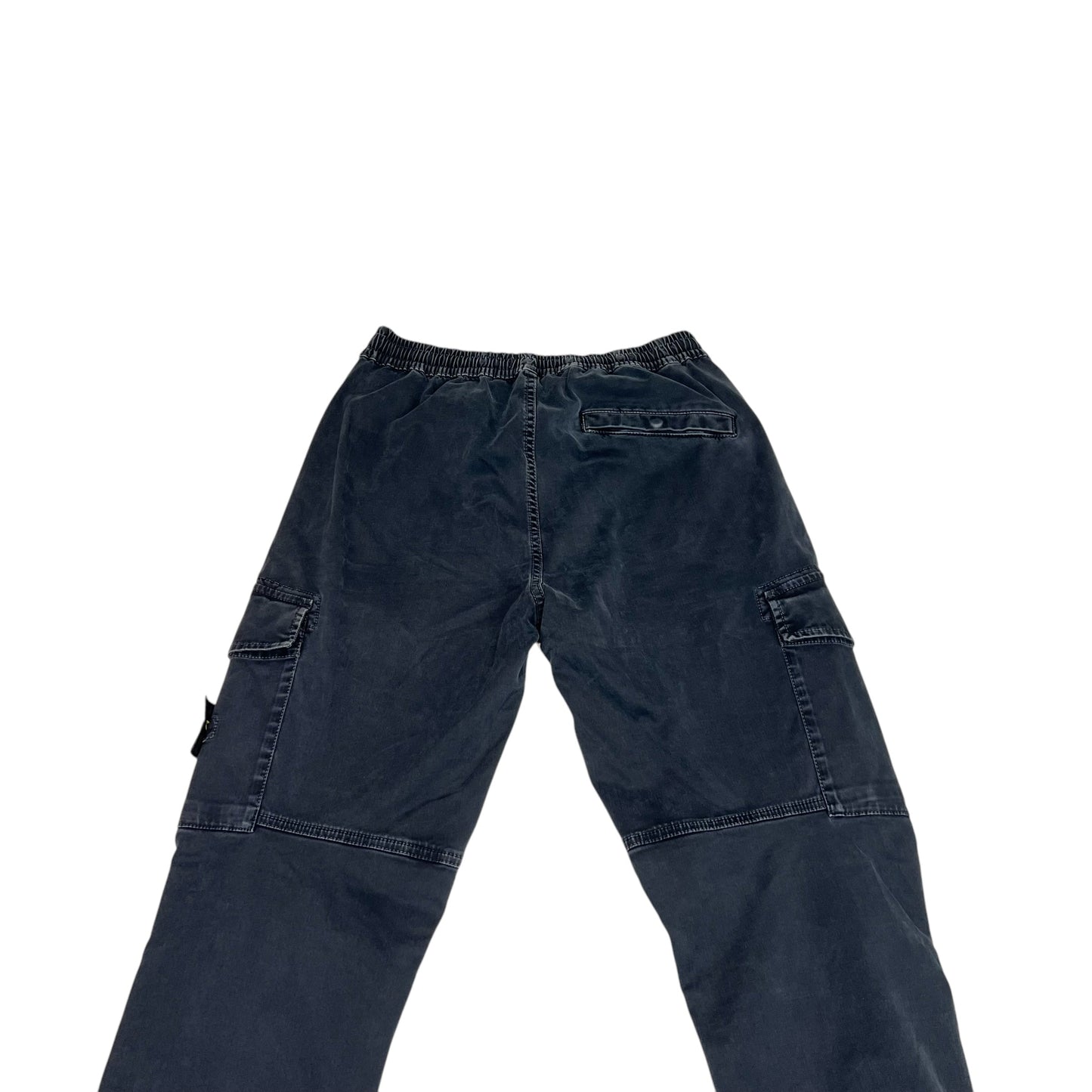 Stone Island Navy Blue Brushed Cotton Cargo Trousers