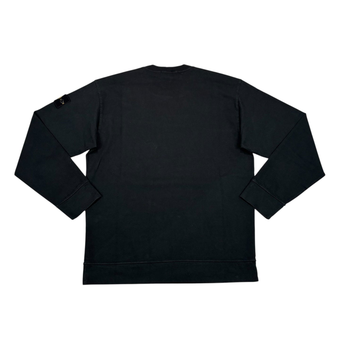 Stone Island Black Compass-Patch Crewneck Jumper