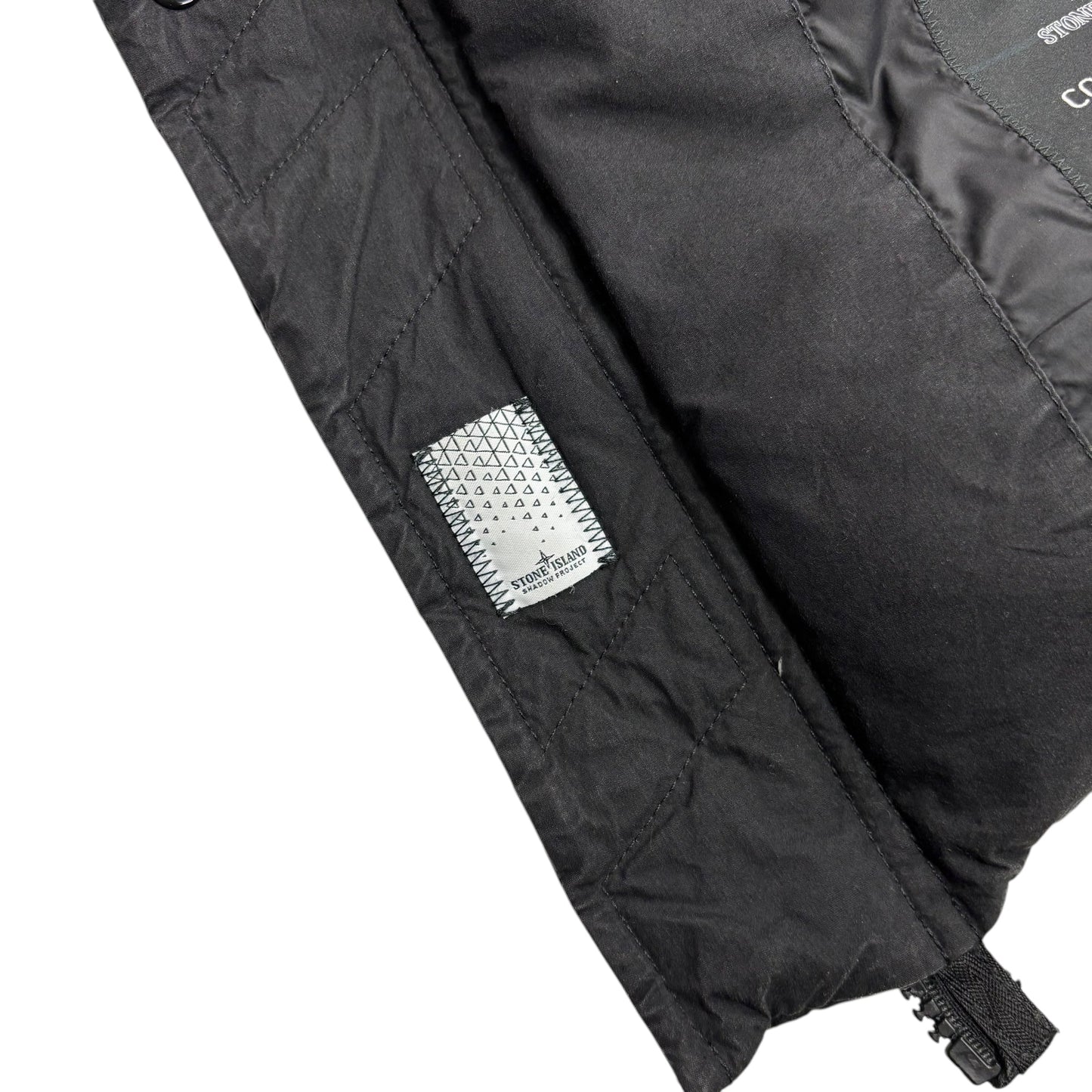 Stone Island Black Shadow Project Compass-Patch with Removable Arms Cotton Nylon Poplin Down Jacket