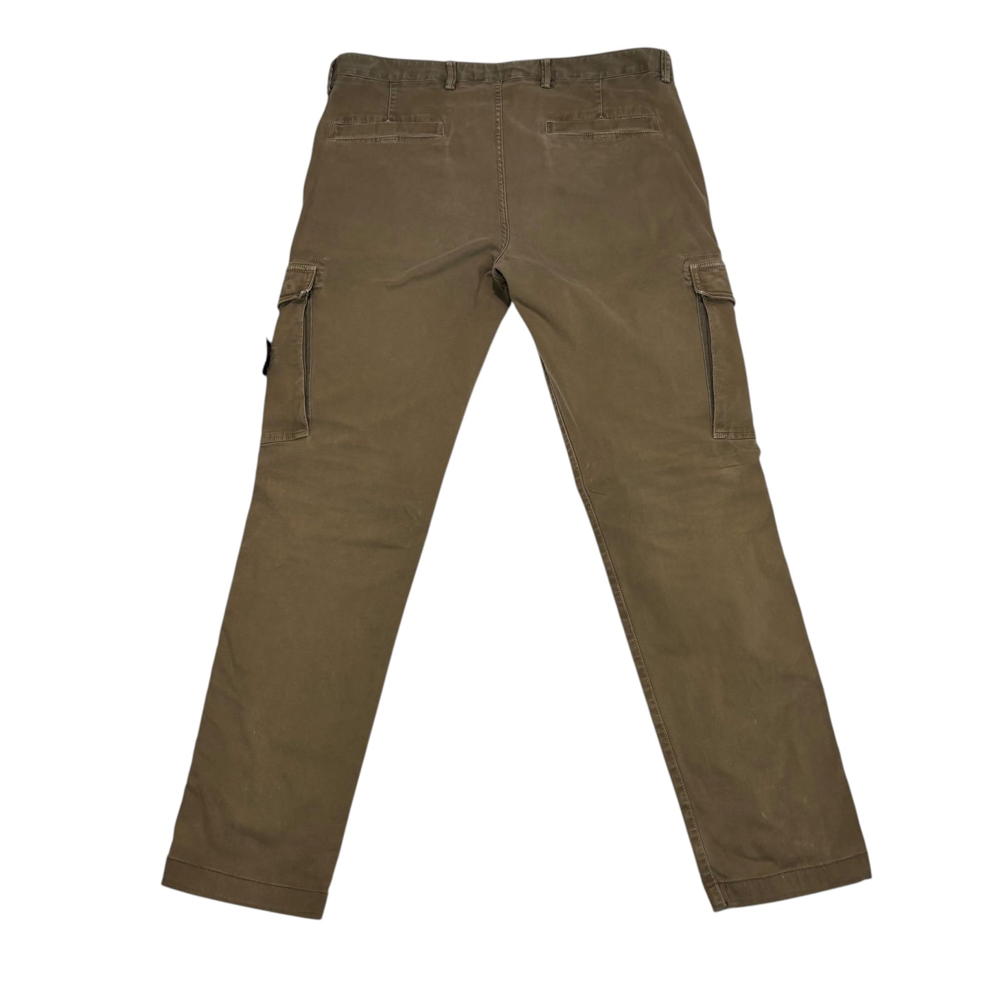 Stone Island Khaki Green Brushed Cotton Cargos