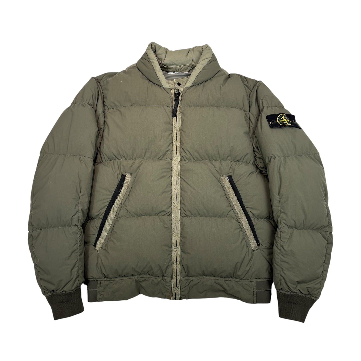 Stone Island Brown Garment Dyed Organic Feel Tela NY Down Jacket