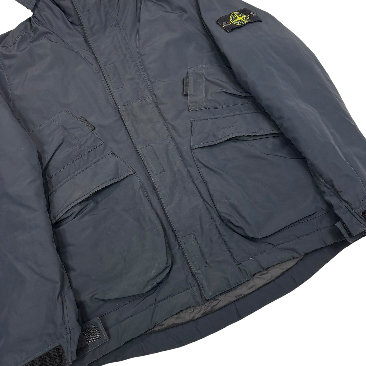 Stone Island Navy Blue Micro Reps with Primaloft Insulation Technology Coat