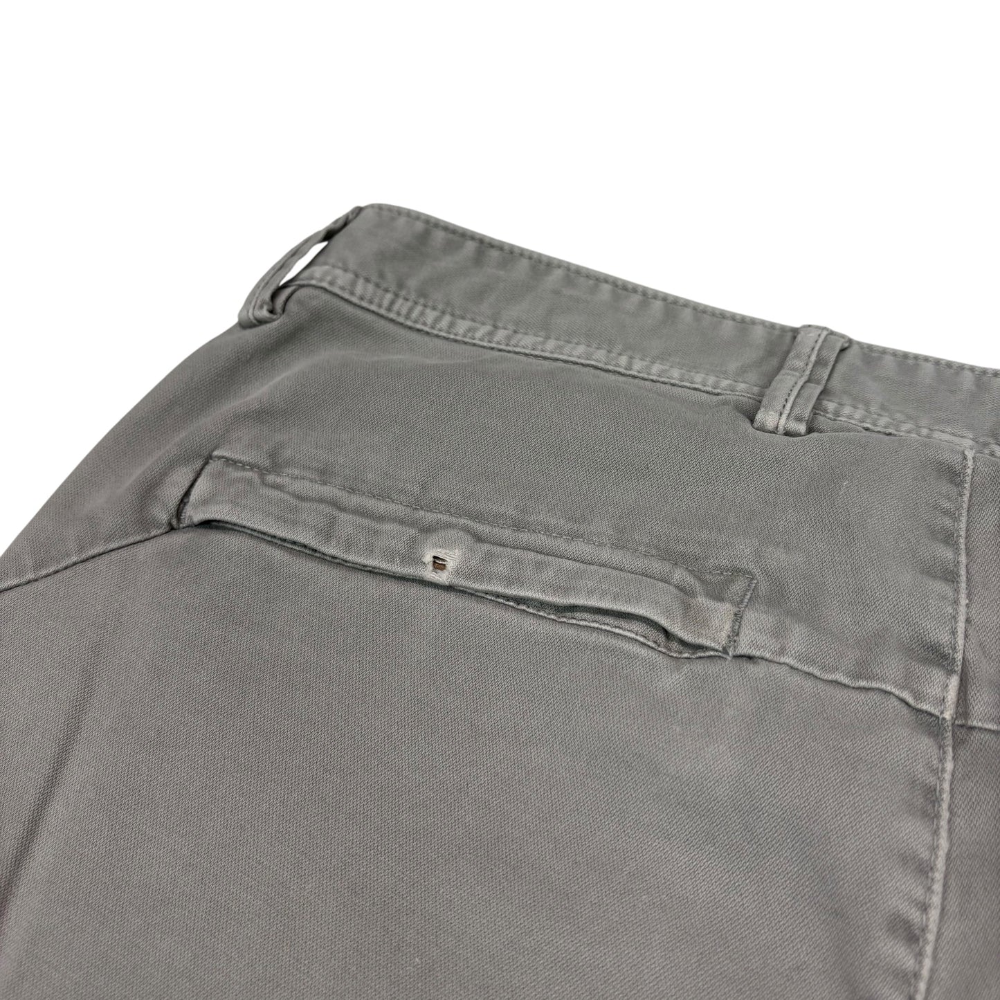 Stone Island Light Grey Zip Pocket Brushed Cotton Cargo Trousers