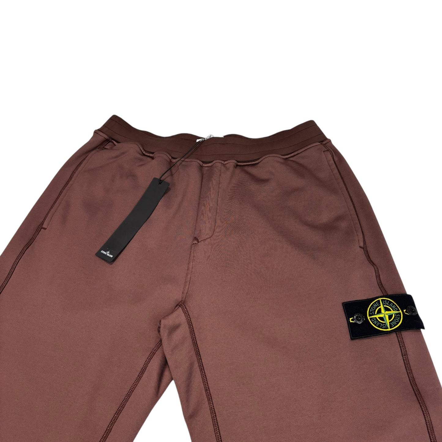Stone Island Chestnut Brown Cotton Nylon Fleece Joggers
