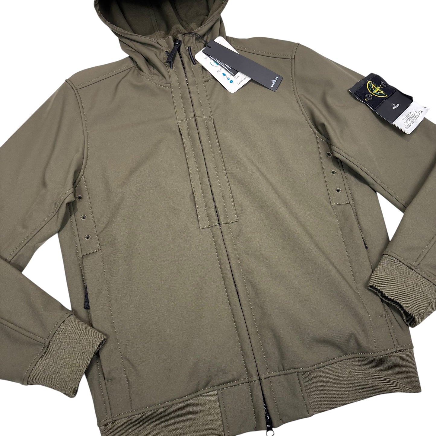 Stone Island Duck Green Soft Shell e.dye Technology in Recycled Polyester Jacket