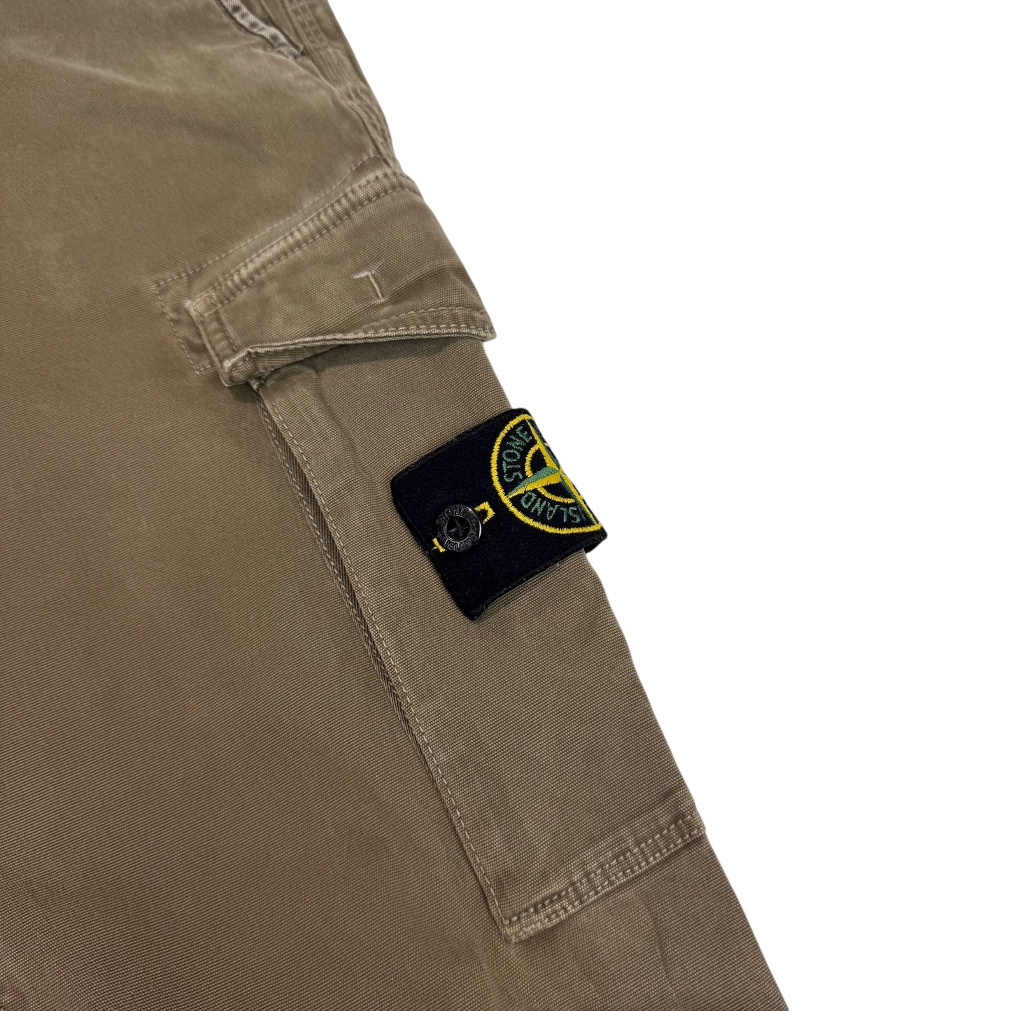 Stone Island Khaki Green Brushed Cotton Cargo Trousers