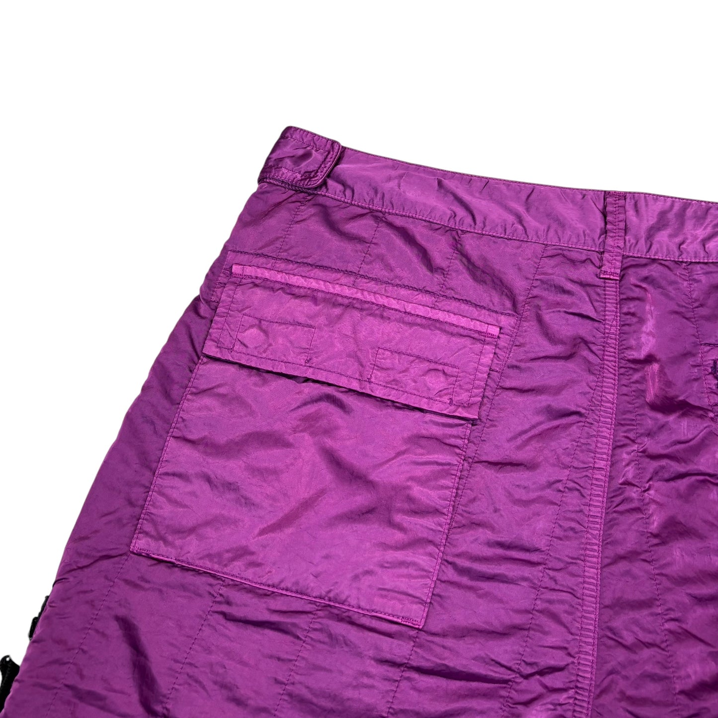 Stone Island Purple Brushed Nylon Metal Compass-Patch Shorts