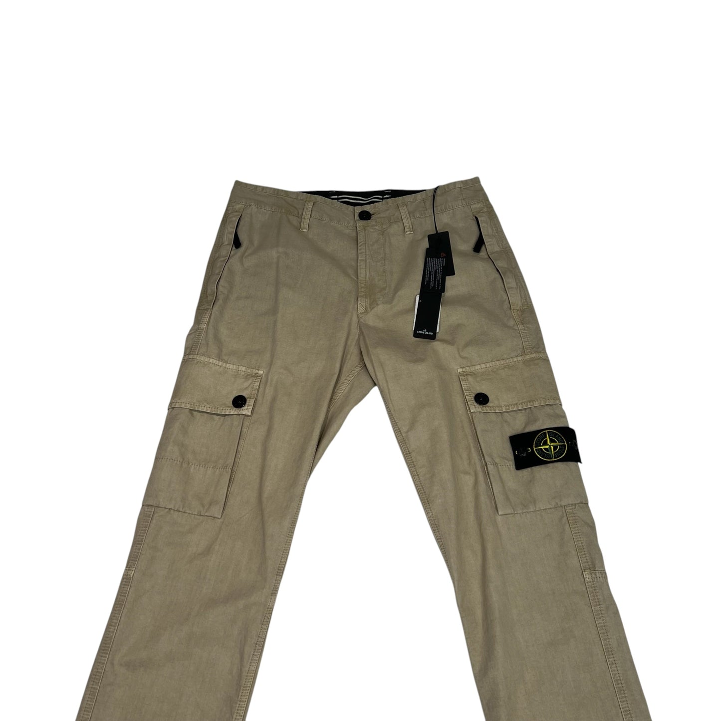 Stone Island Tan Brushed Cotton Cargo Trousers
