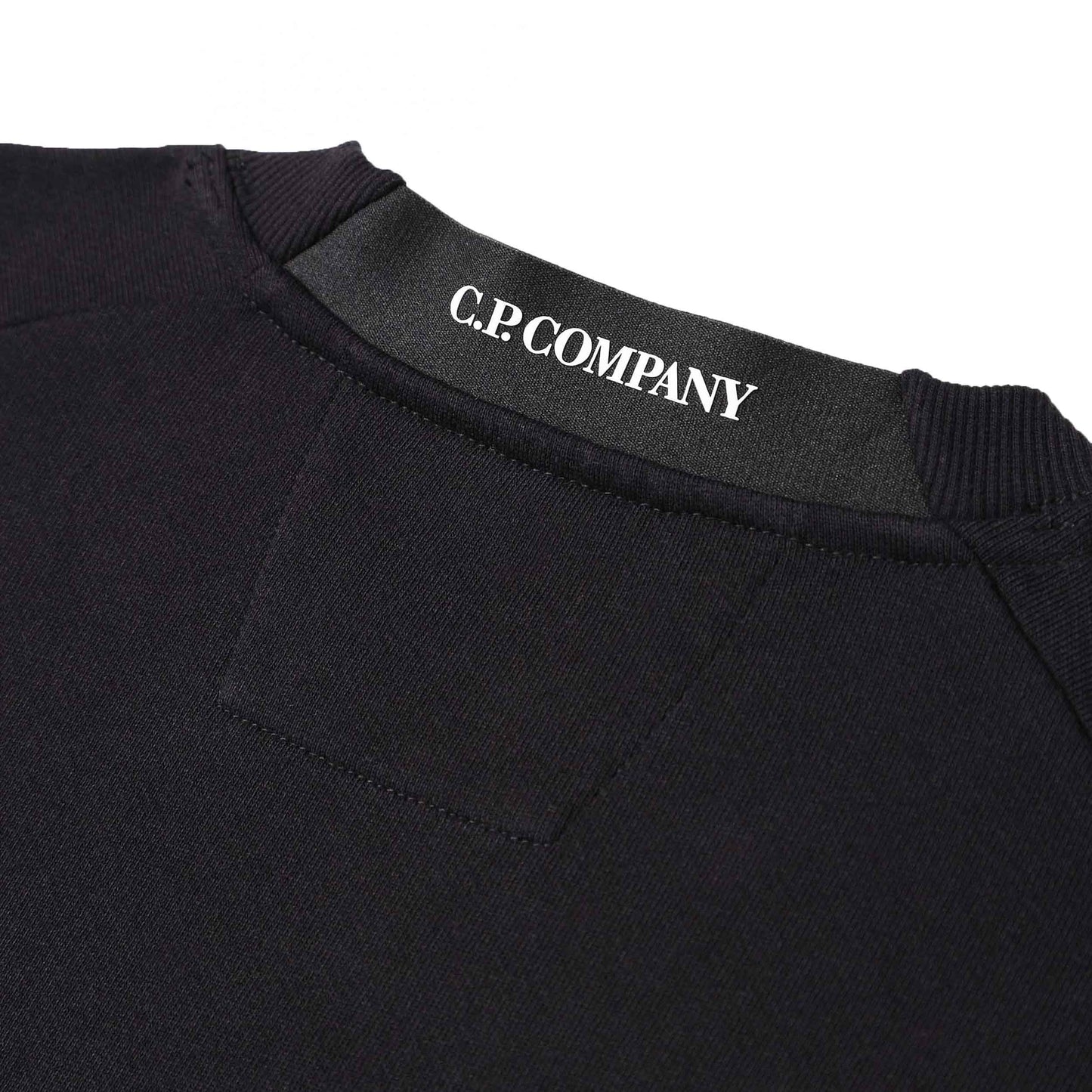 C.P. Company Diagonal Raised Fleece Crewneck Sweatshirt in Black