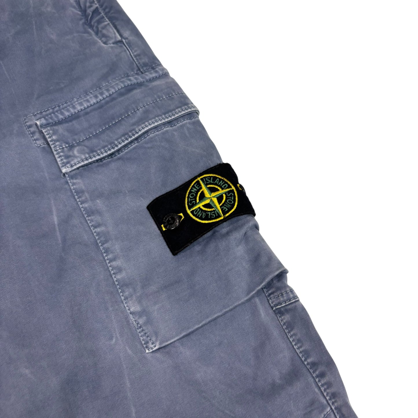 Stone Island Blue Brushed Cotton Tapered Cargo Trousers