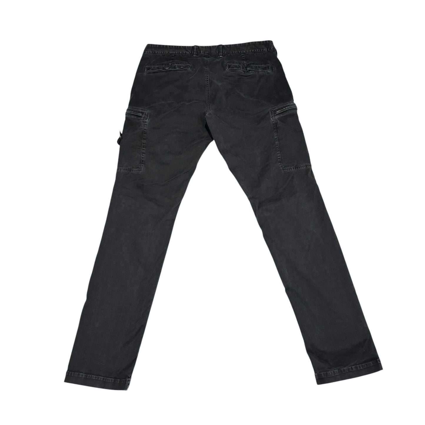 Stone Island Black Compass-Patch Cotton Cargo Trousers
