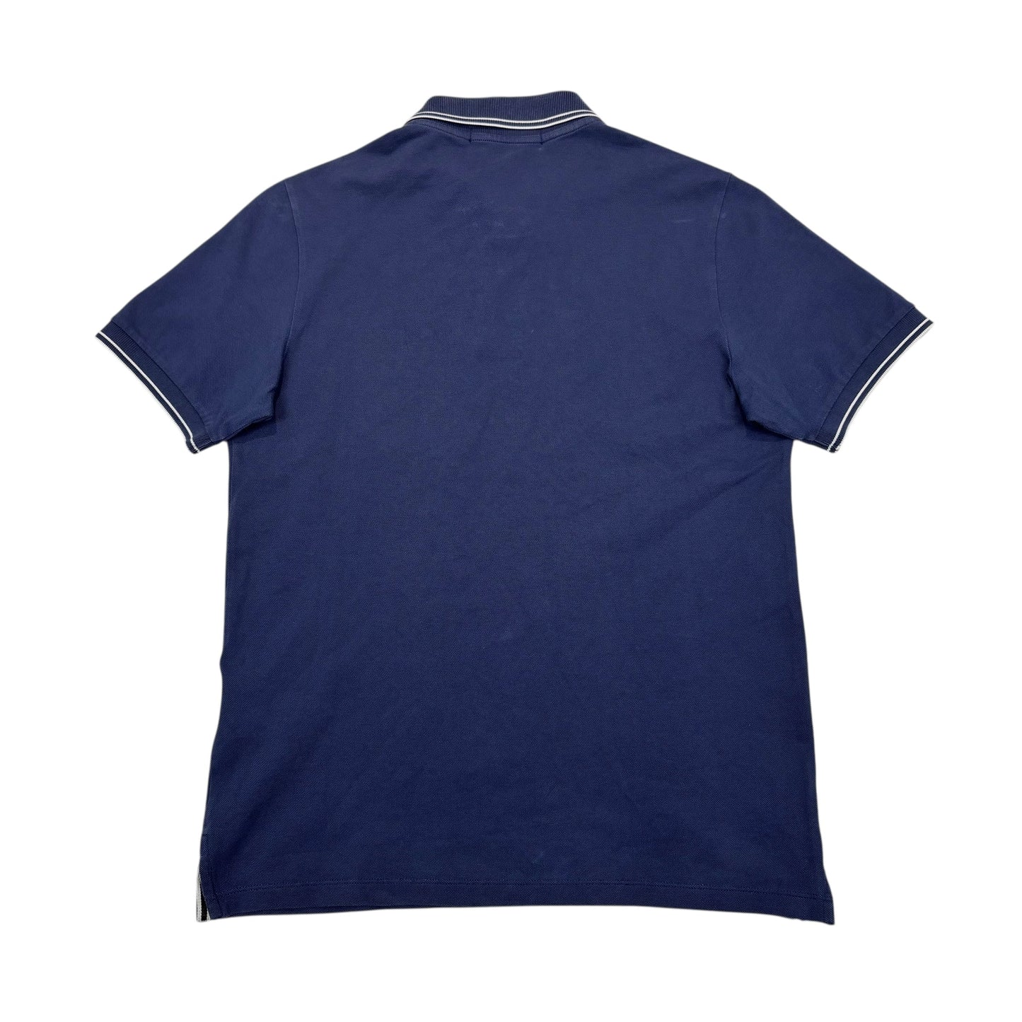 Stone Island Navy Blue with White Stripe Patch Logo Polo Shirt