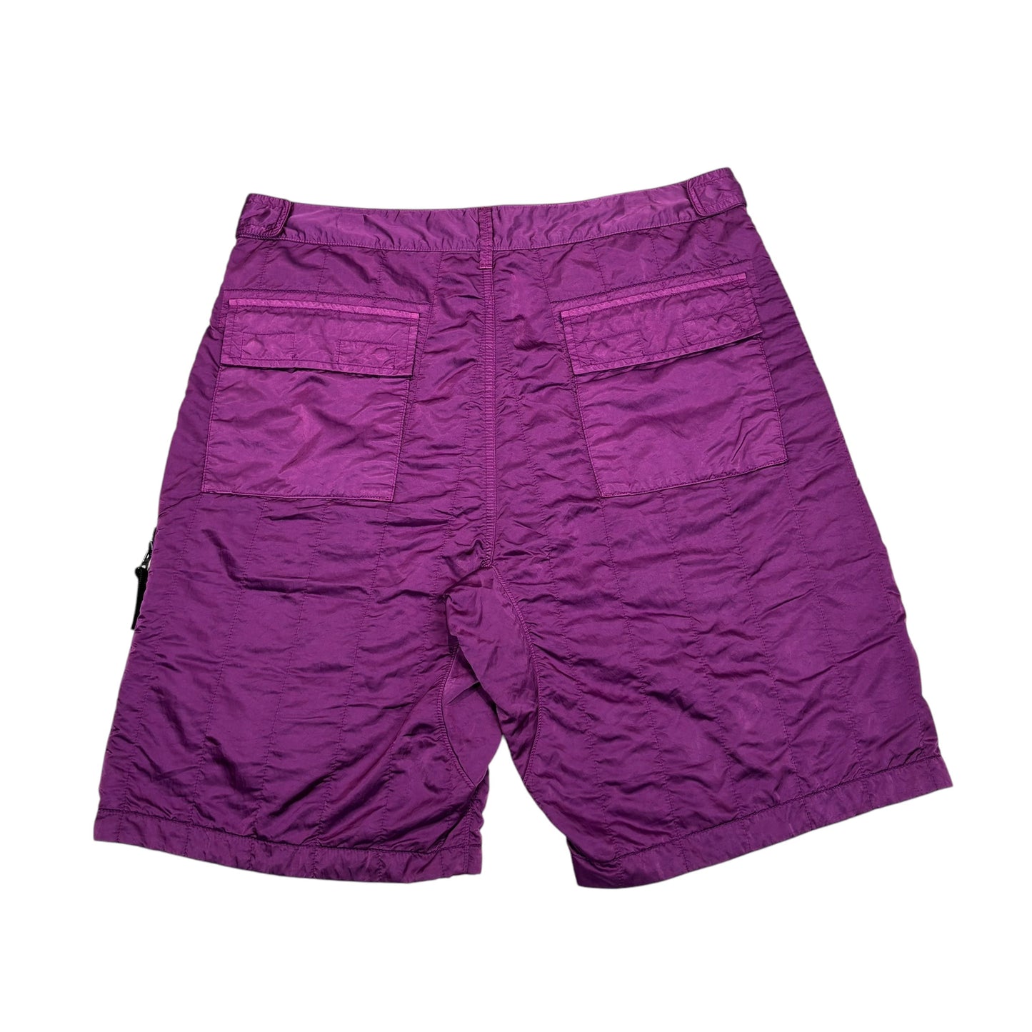 Stone Island Purple Brushed Nylon Metal Compass-Patch Shorts