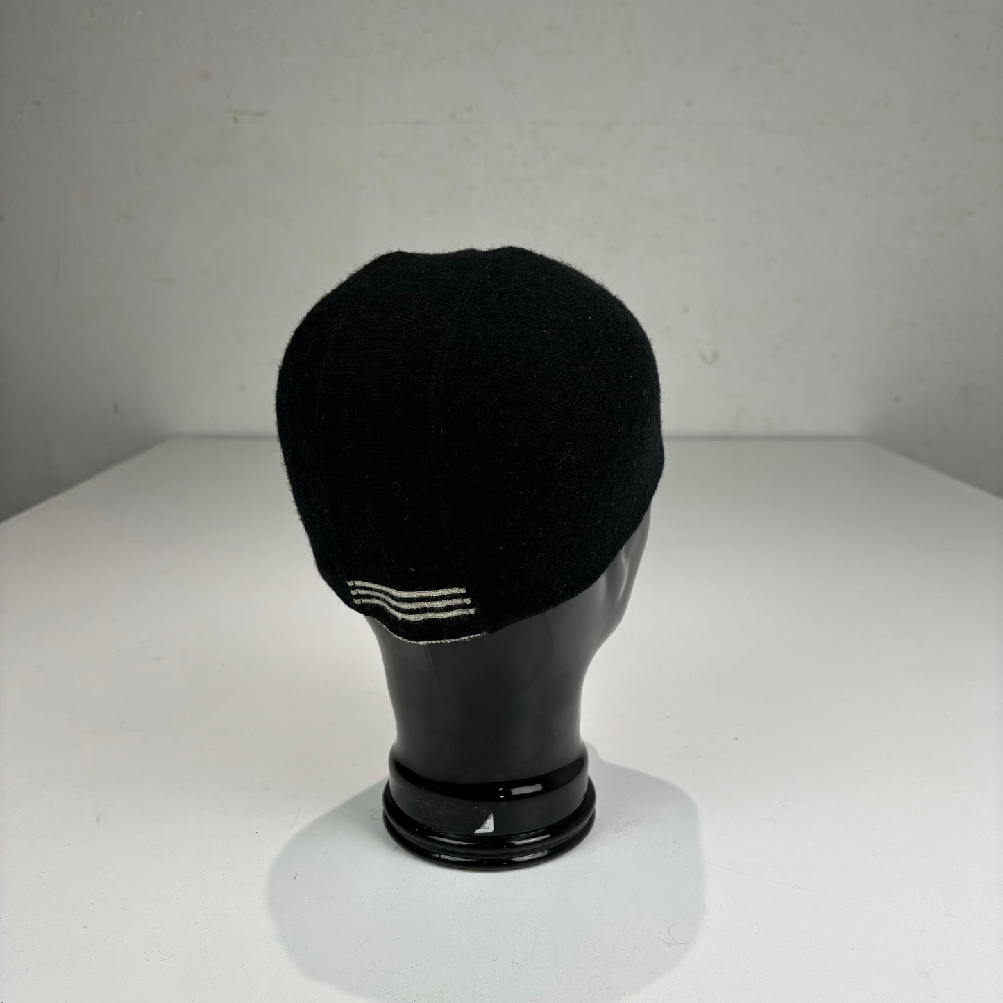 Stone Island Black vintage Woollen Spell out Knitted Beanie