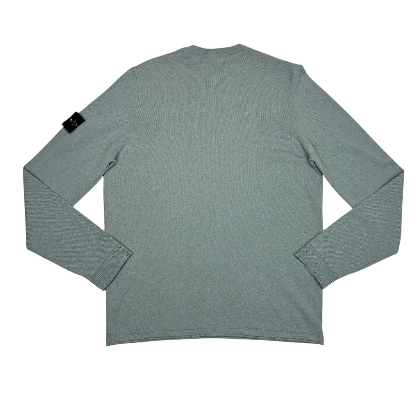 Stone Island Grey Lightweight Cotton Compass Patch Crewneck Jumper