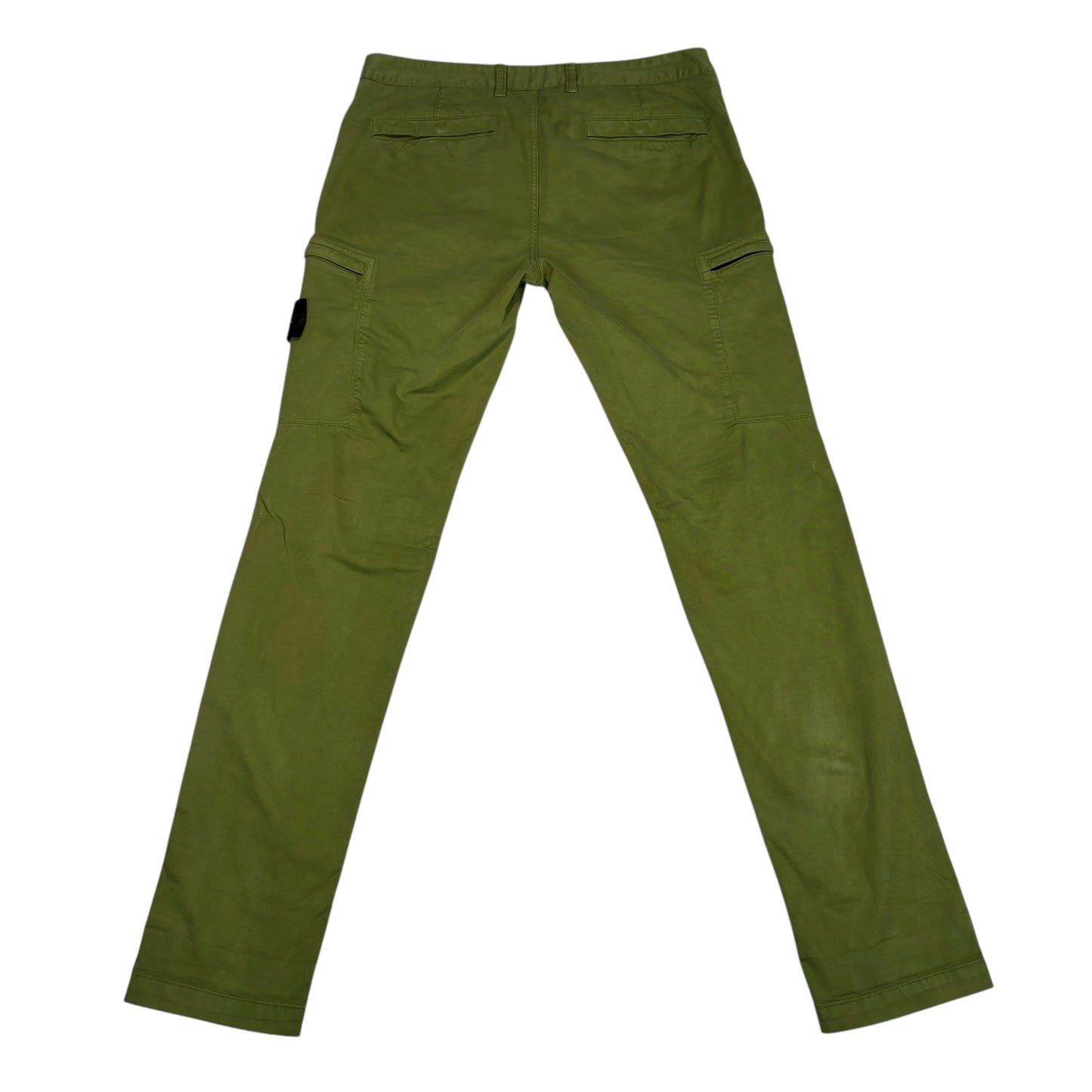 Stone Island Mustard Brushed Cotton Compass-Patch Zip Pockets Cargo Trousers