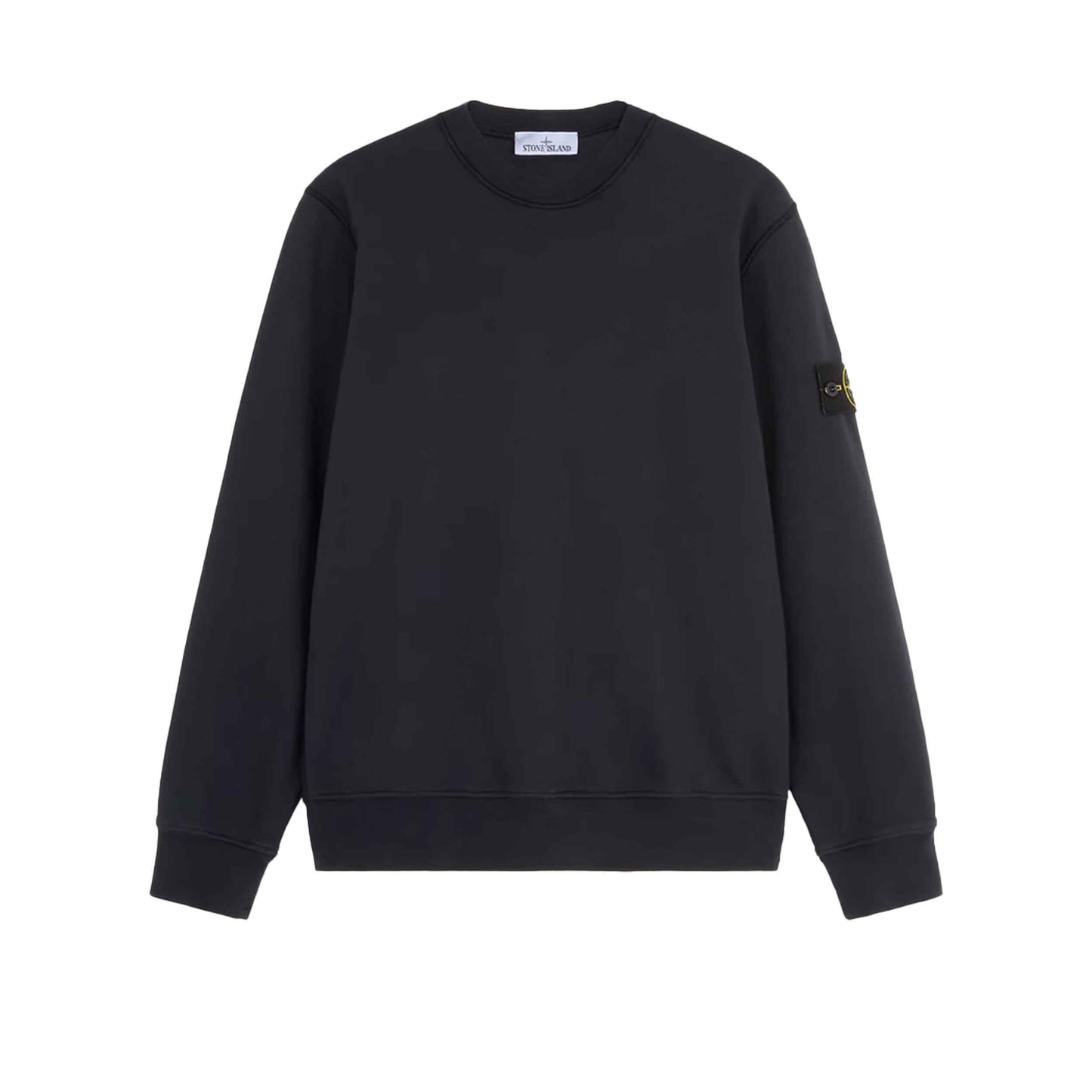 Stone Island Organic Cotton Fleece Crewneck Sweatshirt in Navy