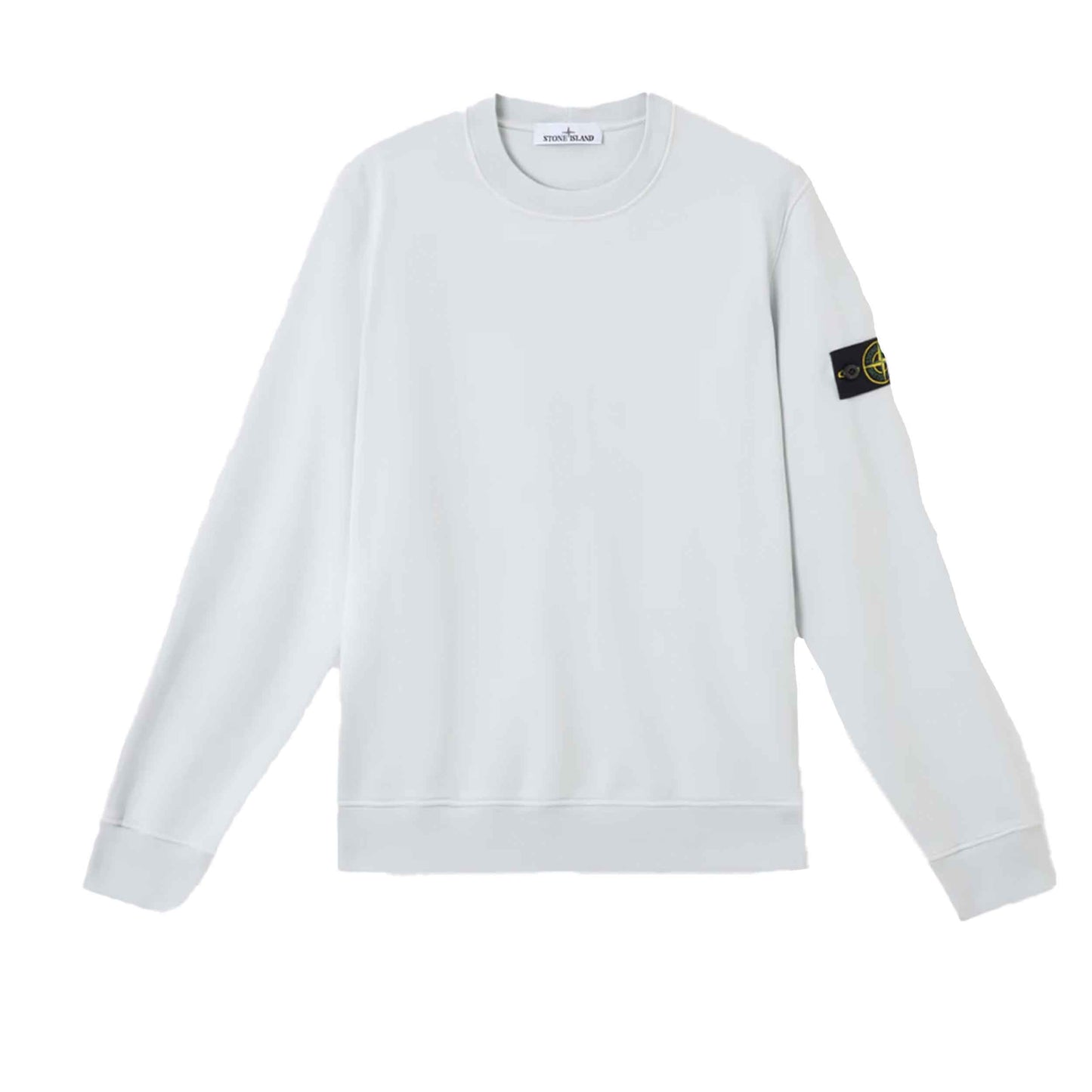 Stone Island Organic Cotton Fleece Crewneck Sweatshirt in Sky Blue