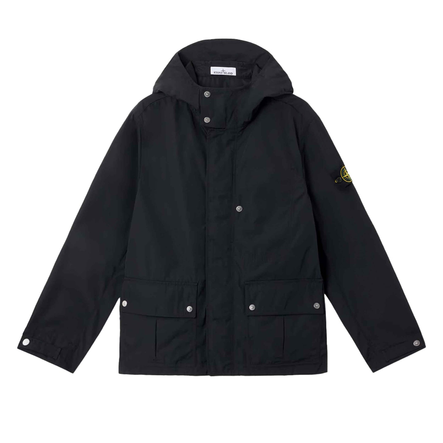 Stone Island Micro Twill Hooded Jacket in Black