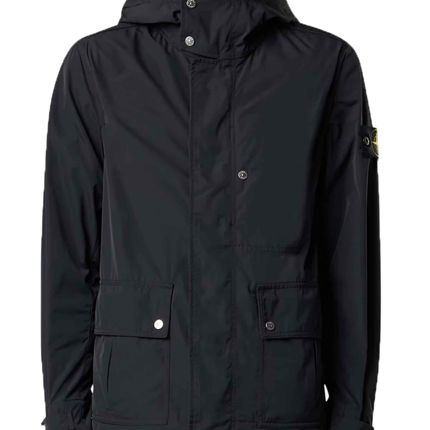 Stone Island Micro Twill Hooded Jacket in Black