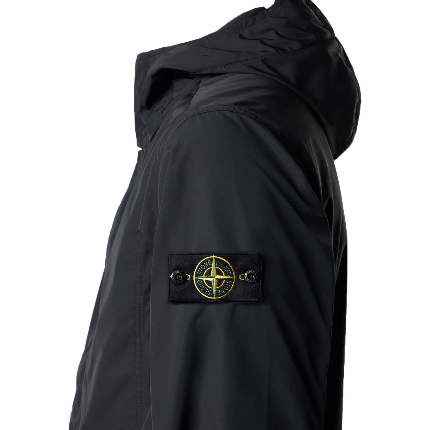 Stone Island Micro Twill Hooded Jacket in Black