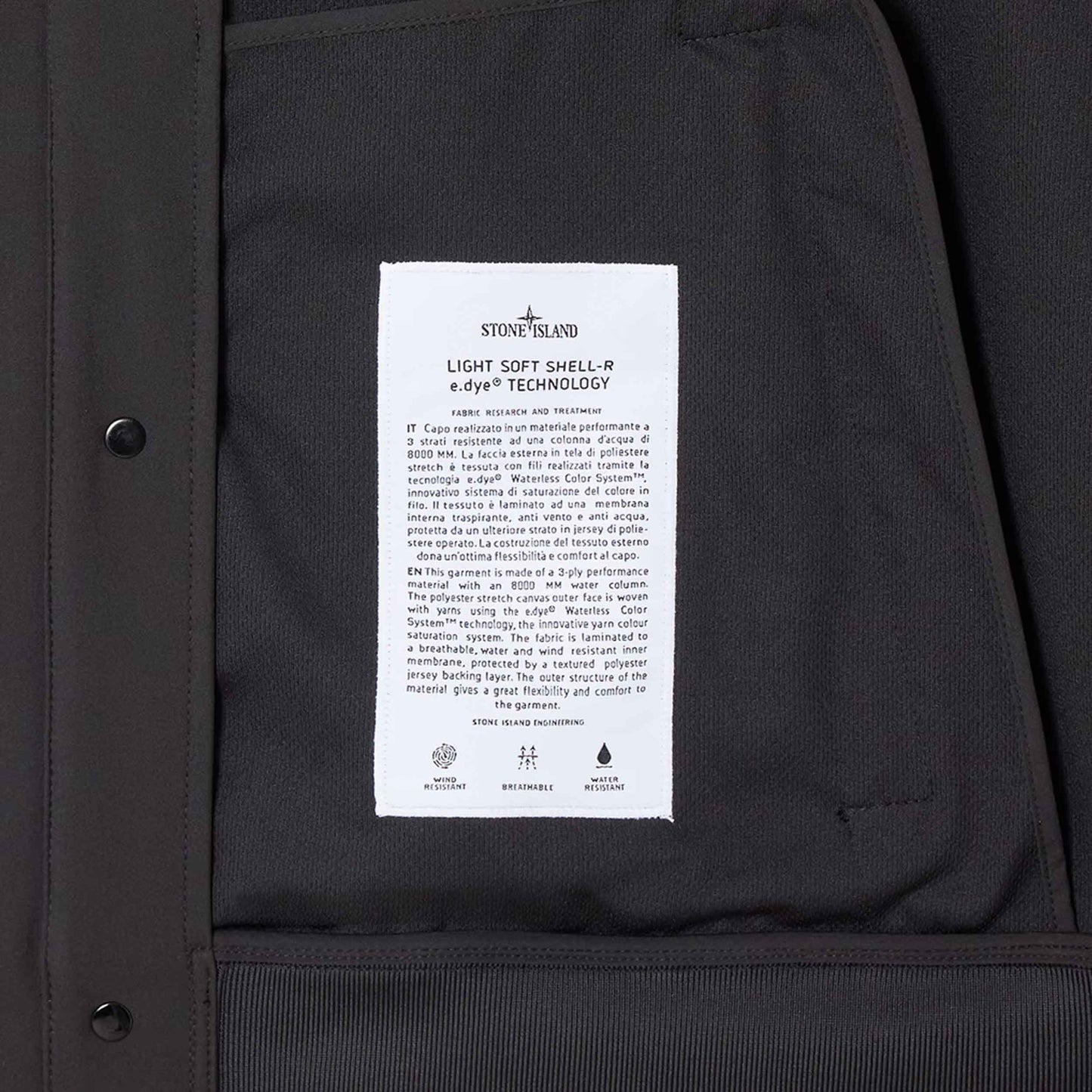 Stone Island Light Soft Shell-R Jacket in Charcoal Grey