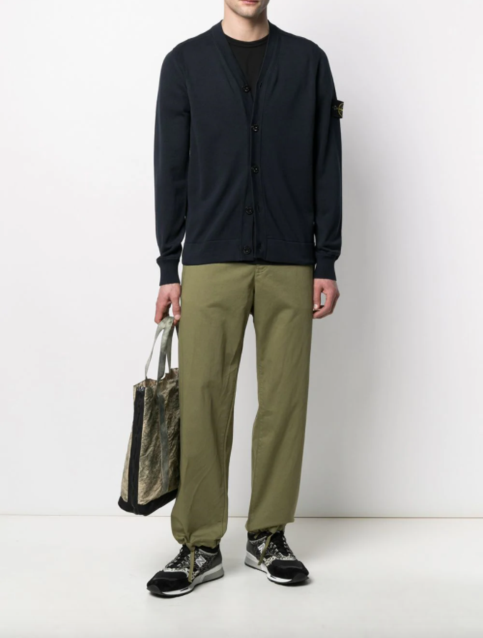 Stone Island logo patch V-neck cardigan
