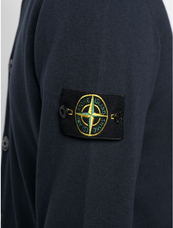Stone Island logo patch V-neck cardigan