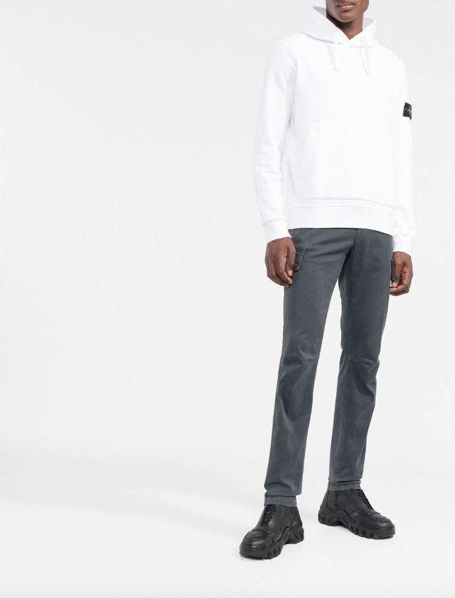 Stone Island Compass-patch cotton hoodie